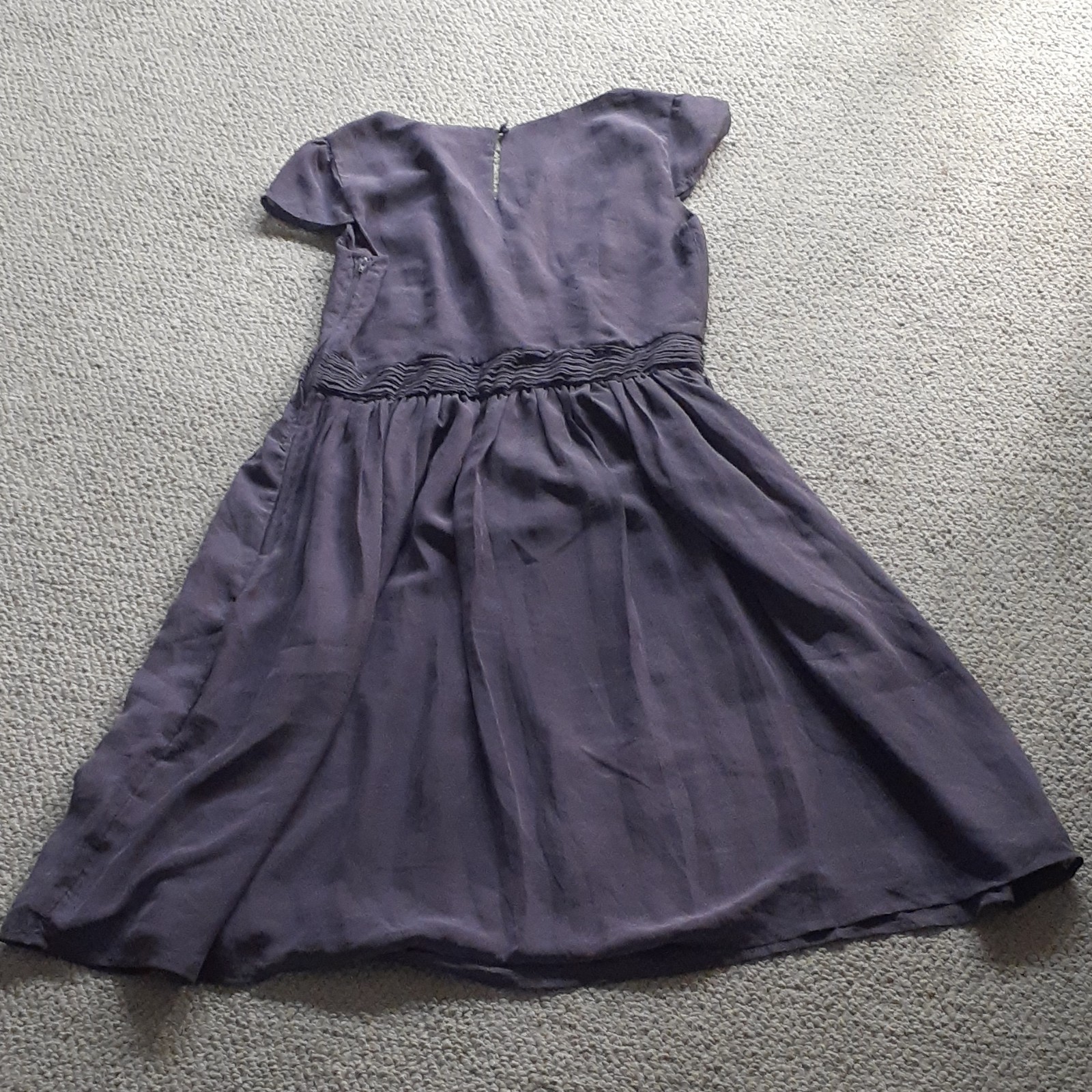 Tevolio Purple Chiffon Wrap dress Cap Sleeve Size 4 Side Zipper with Pockets