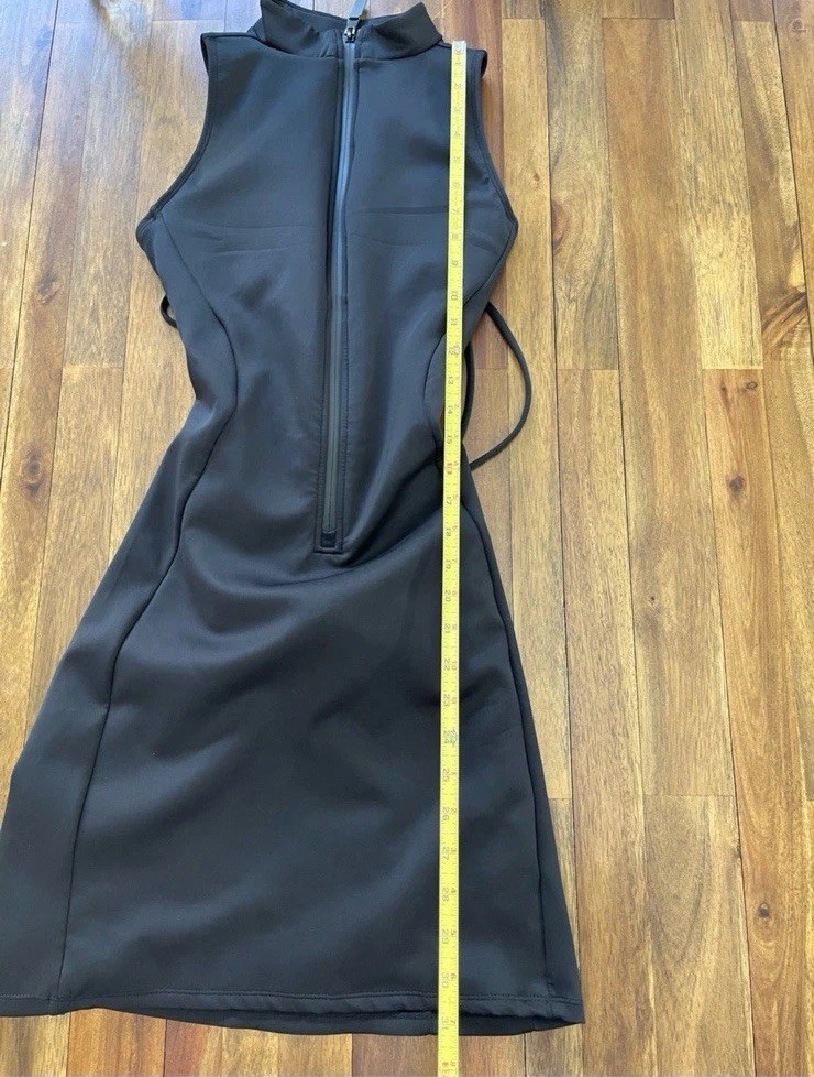 Ta3 Sleeveless Black Zip-Front Bodycon shapewear compression dress