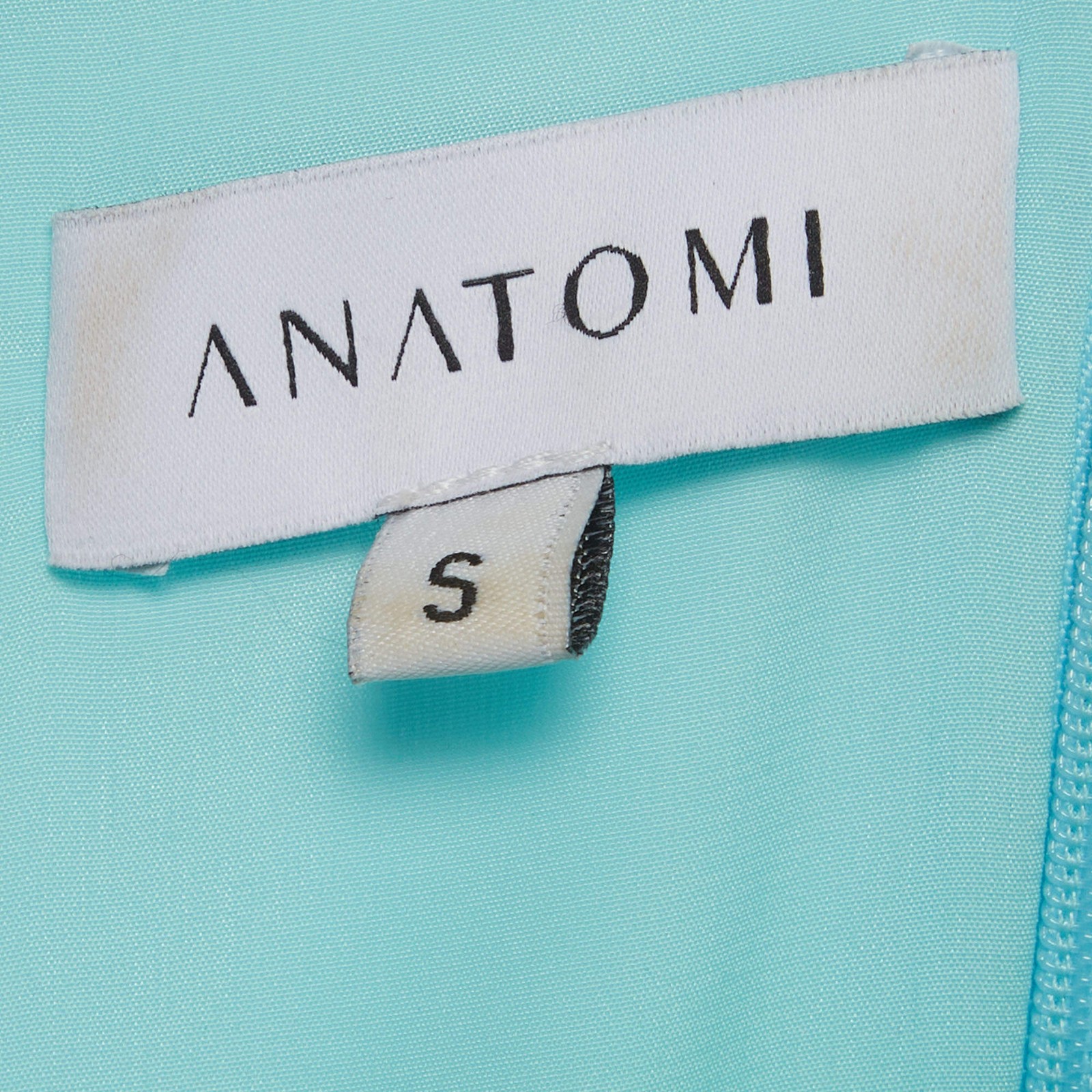Anatomi Blue Bead Embellished Synthetic Milani Kaftan Dress S