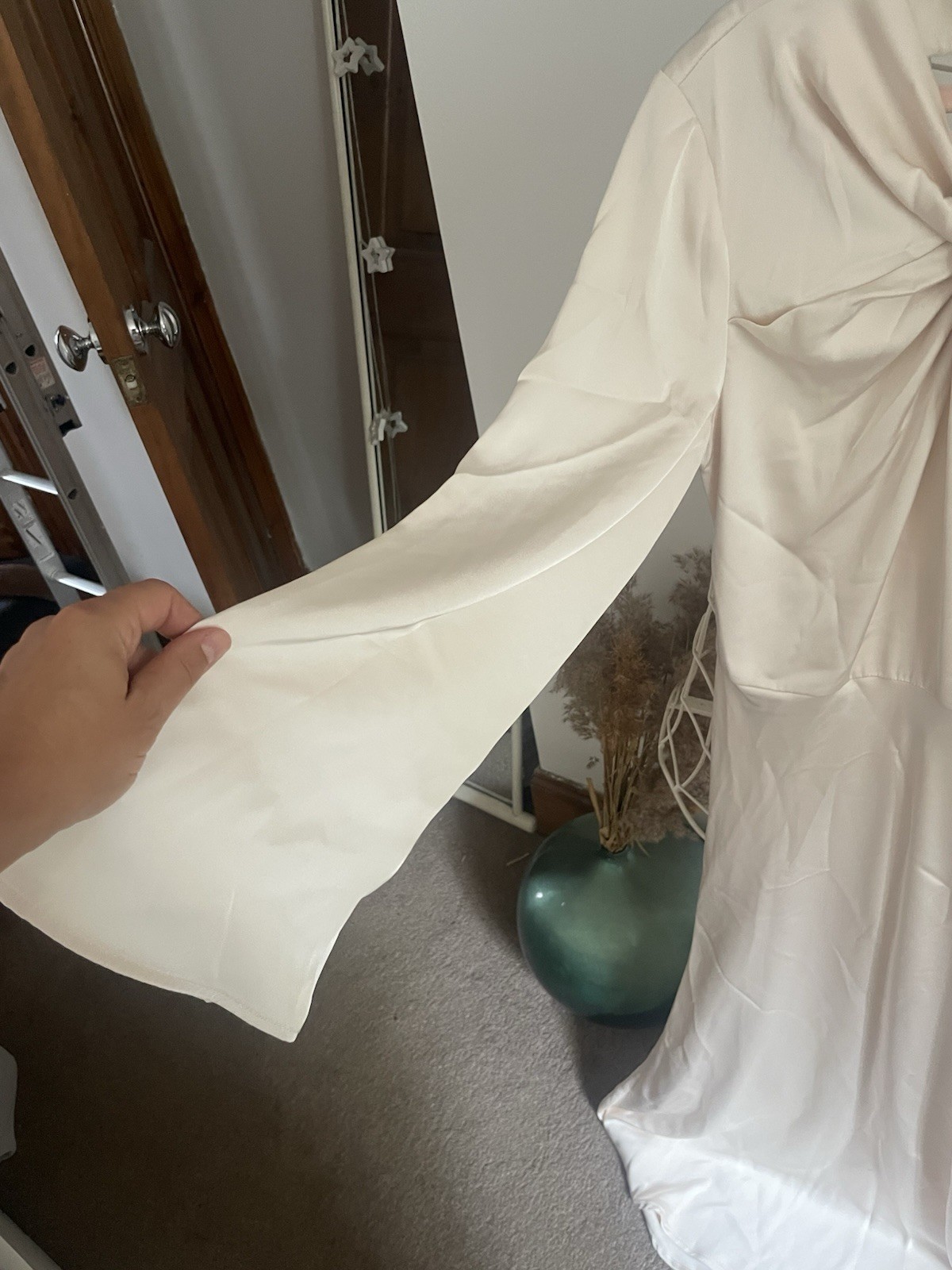 Zara Satin Effect Open Back Midi Dress front knot detail S Rare Viral RRP £59.99