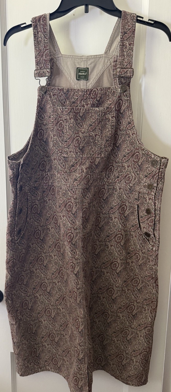 Vintage Eddie Bauer Paisley Jumper Dress Pinafore Cotton Size Unknown