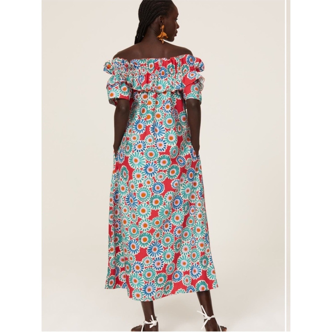 La DoubleJ Breakfast Crazy Daisy Maxi Dress Size M