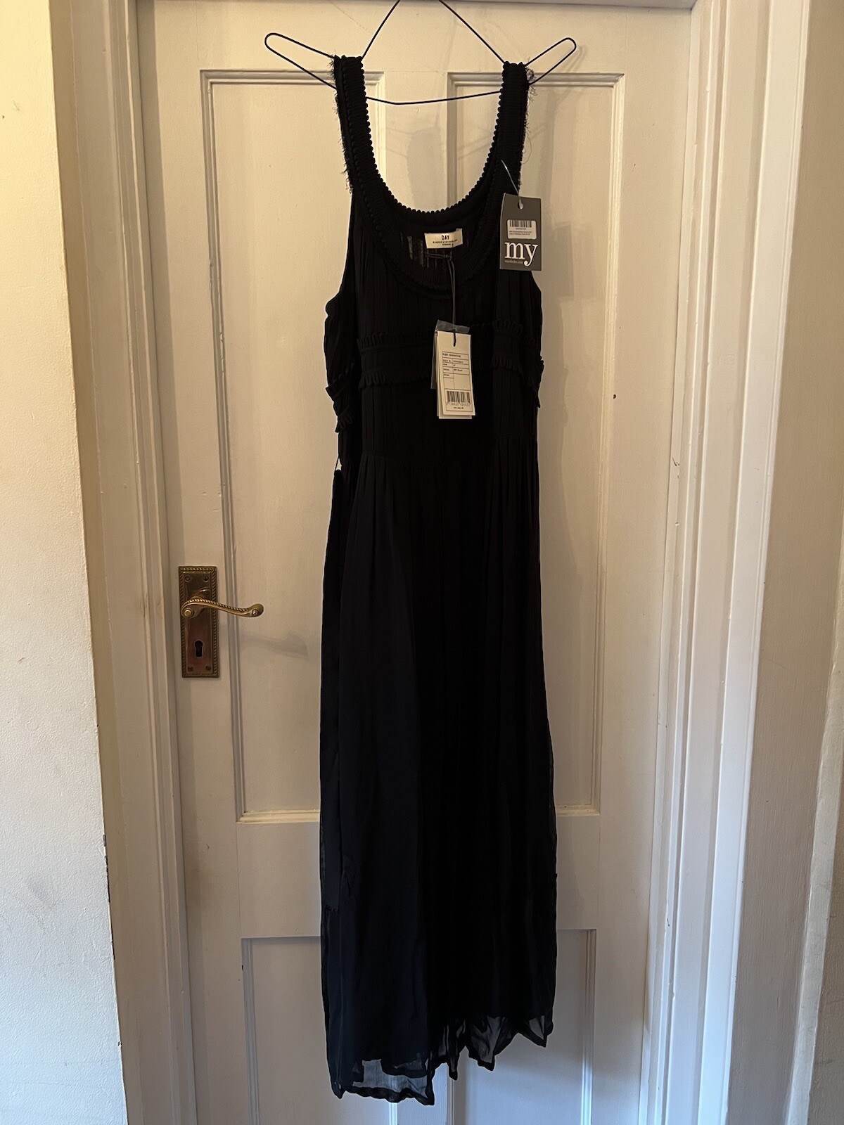 New Day Birger Et Mikkelsen Black Silky Cinderella Sleeveless Dress,40/UK 12