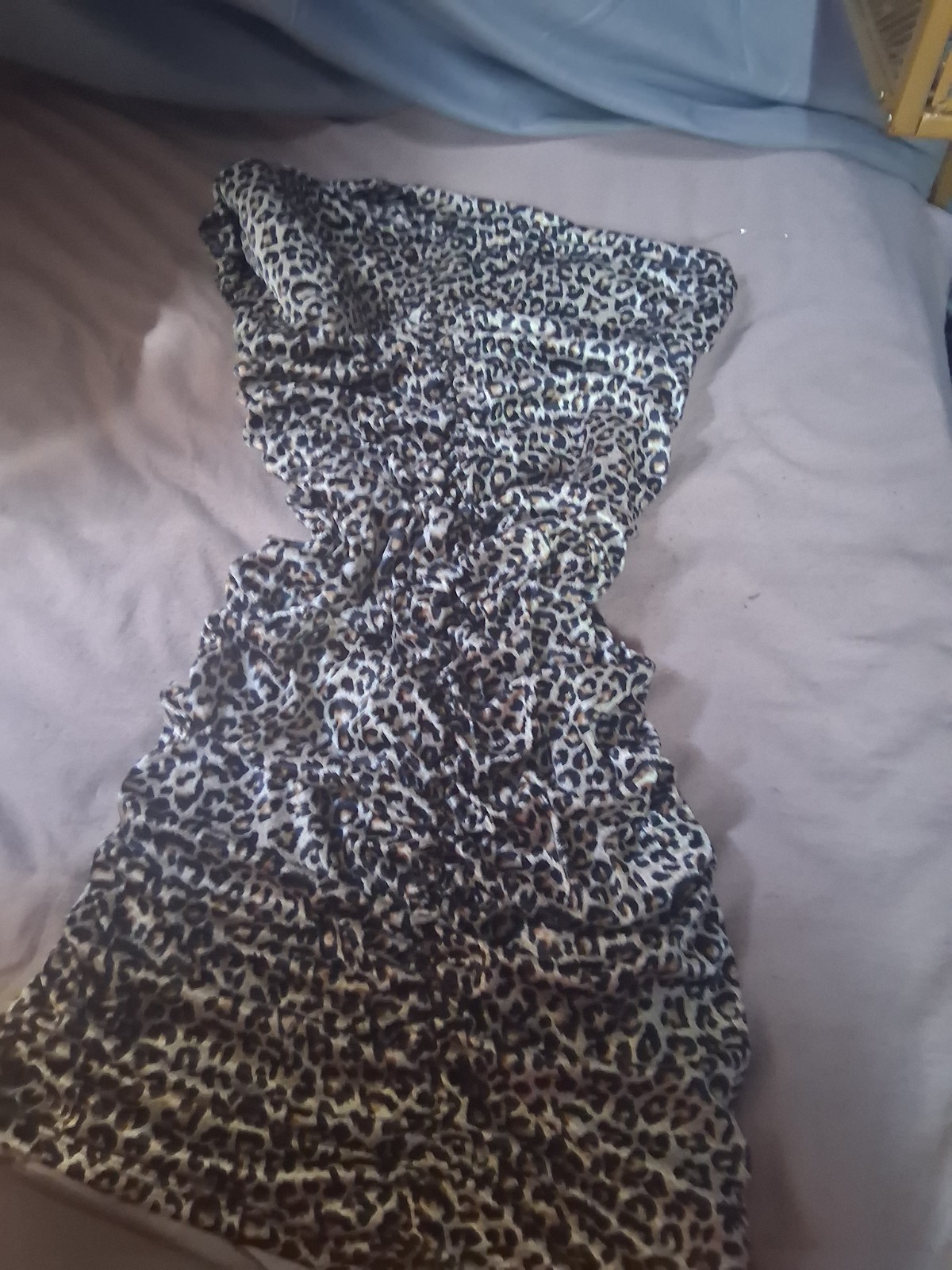 Women’s Strapless Leopard Animal Print Ruffle Mini Dress Black/White Size S