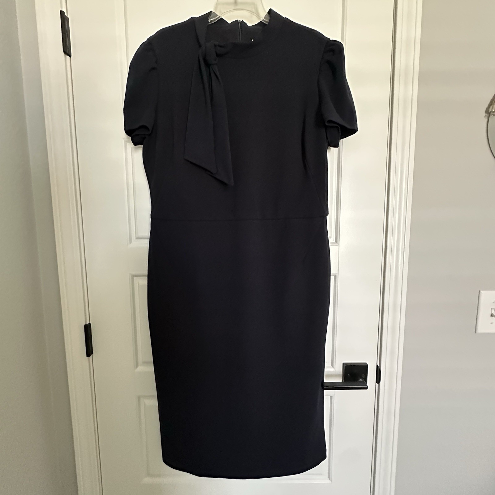 London Style Navy Tie Neck size 18 Midi Dress