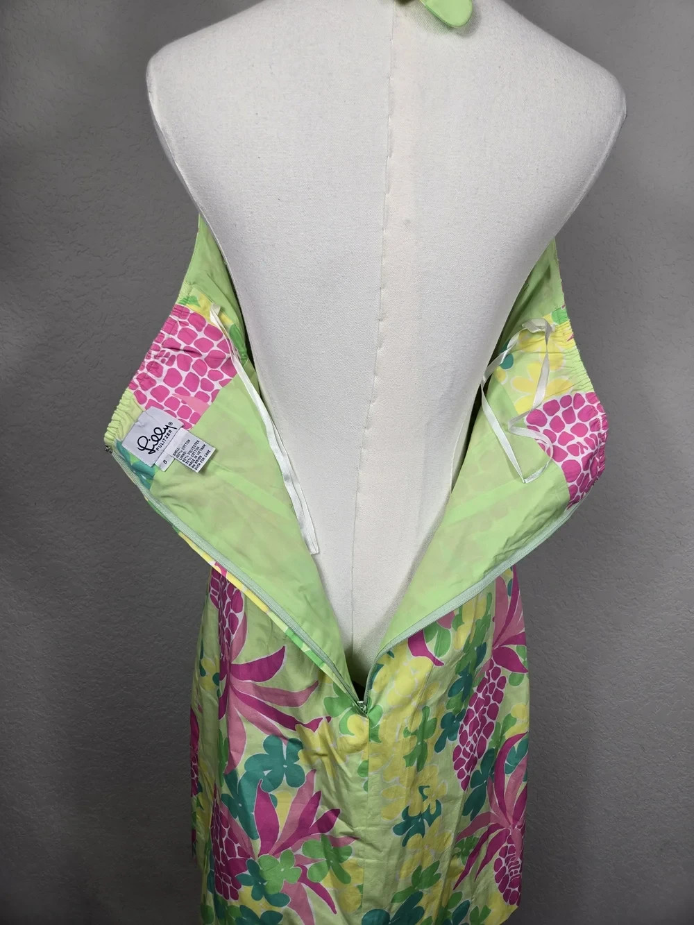 Lilly Pulitzer Home Slice Pineapple Halter Dress Cotton Women’s Size 8