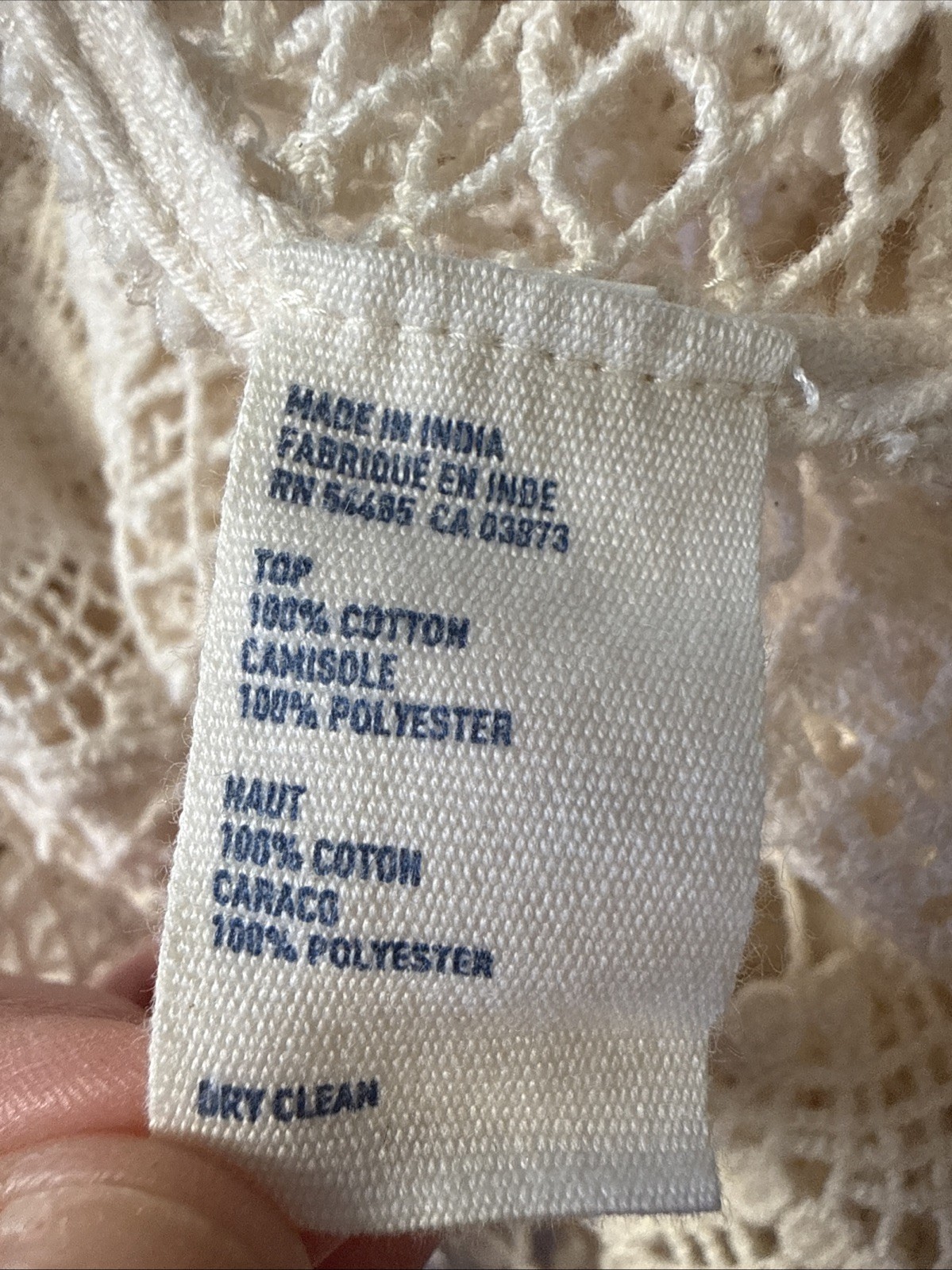 American Eagle Ivory Fine Crochet Slip Dress M Beach Travel Boho Romantic