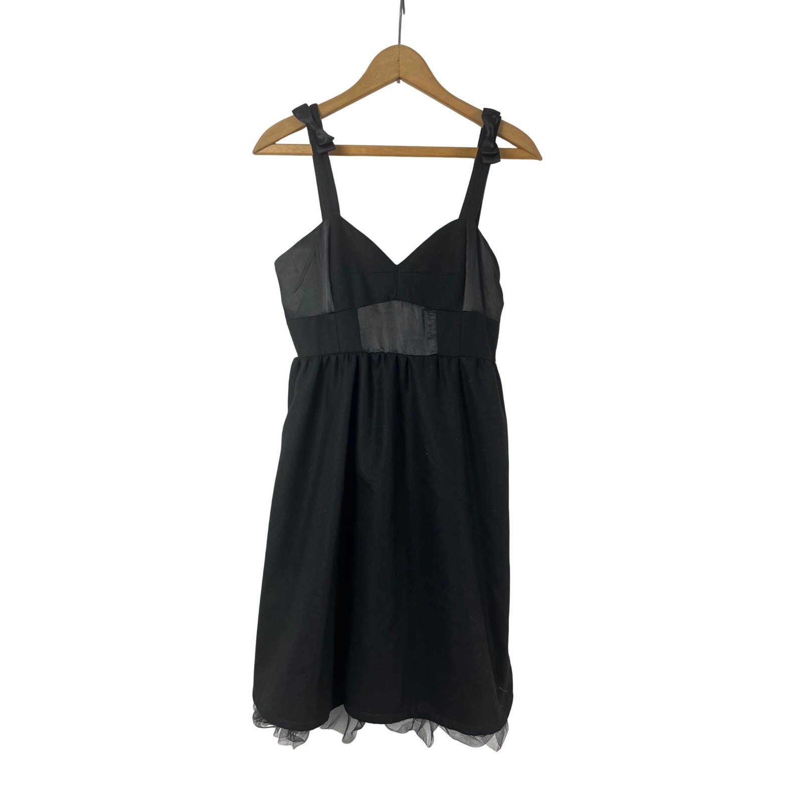 Vintage Tommy Girl Black Mini Dress Black Bow S LBD Coquette Romantic NWTS