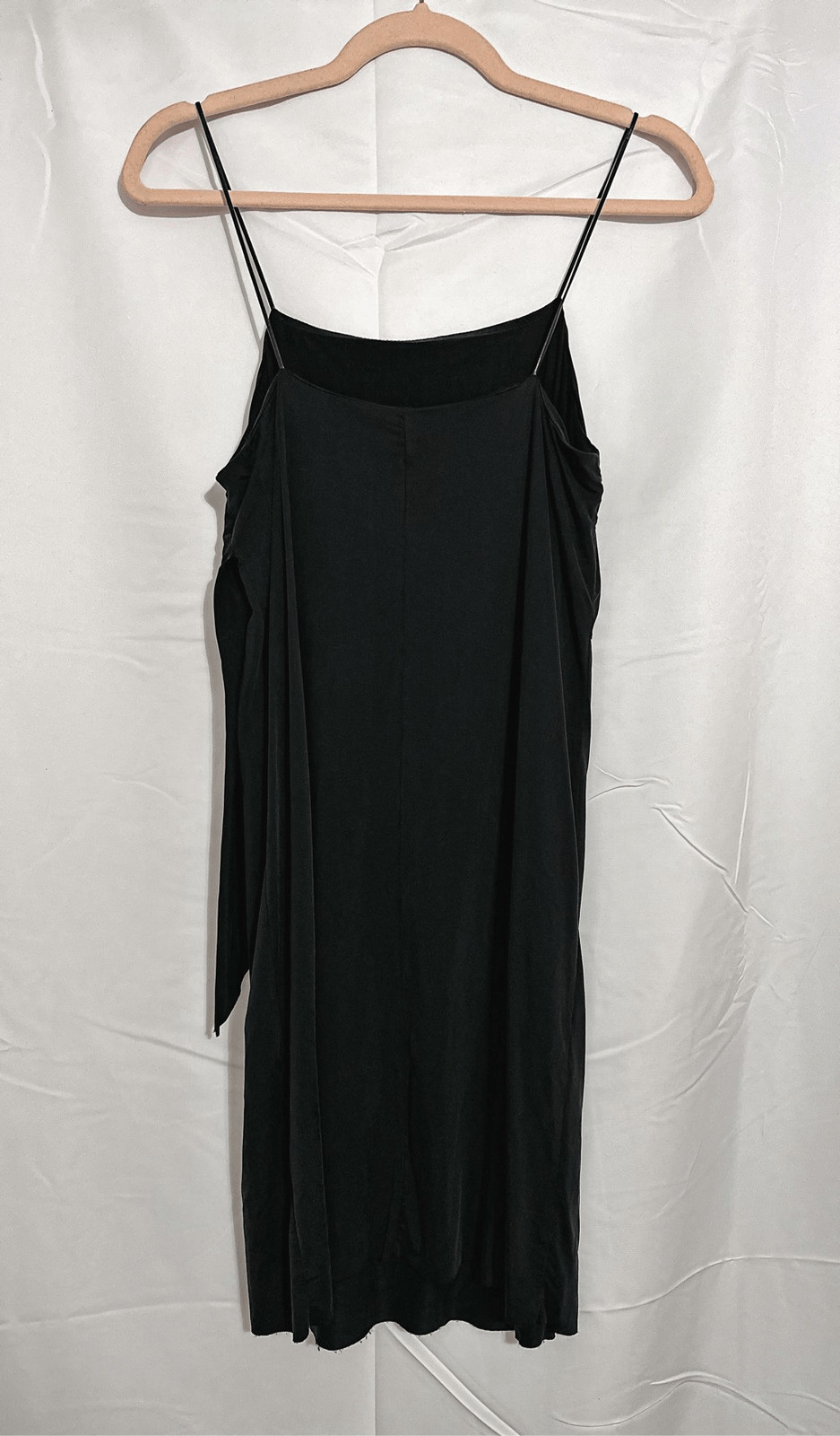 Sexy LBD- ultra thin leather spaghetti straps and bodycon dress