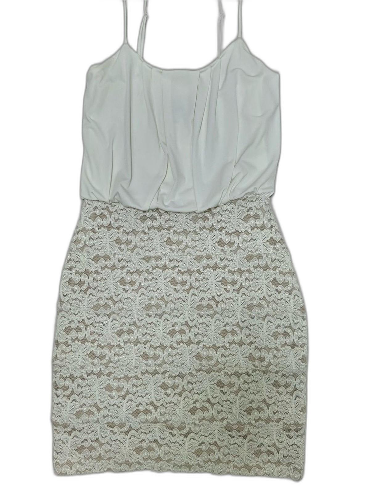 Enfocus Studio Y2K Vintage White Lace Bodice Mini Dress