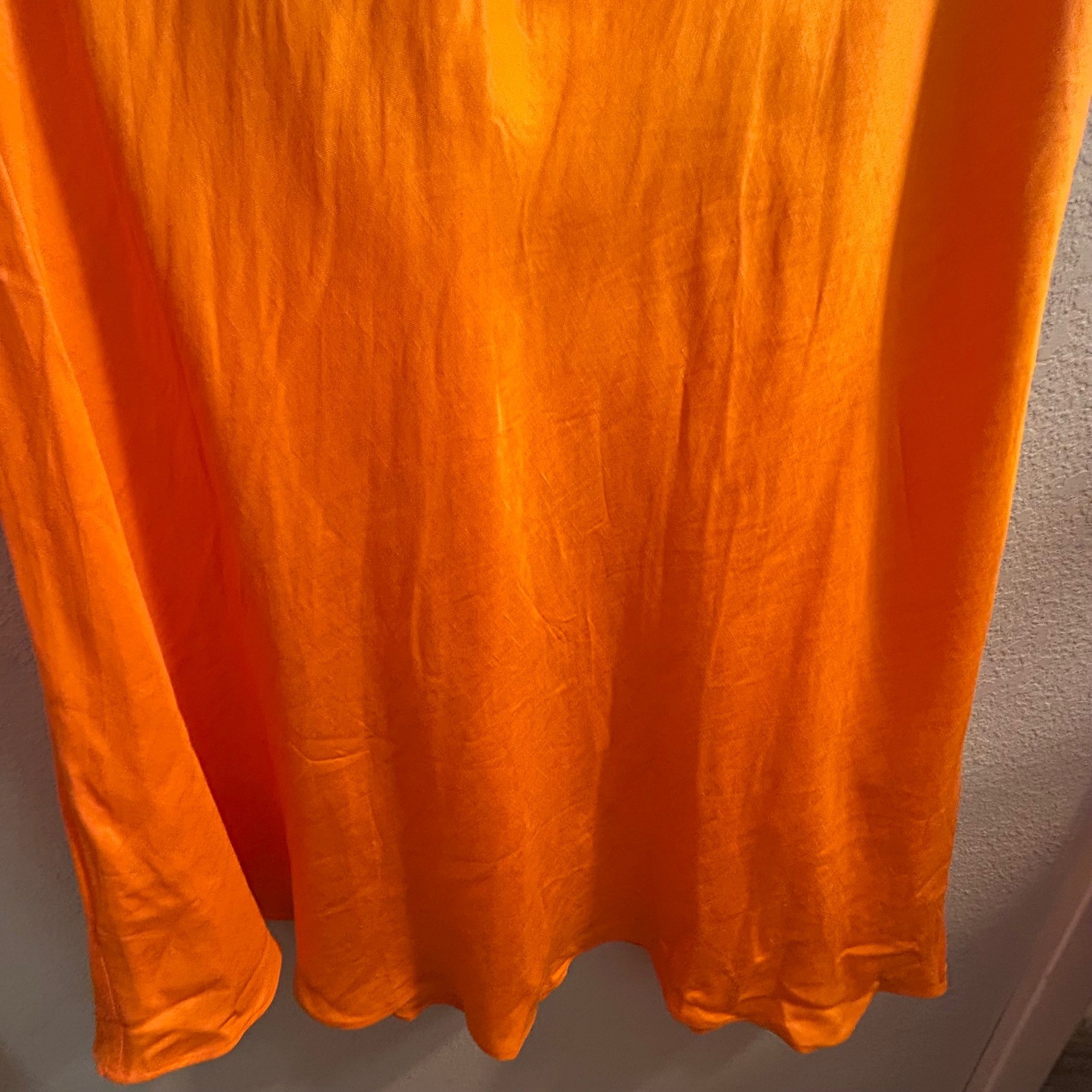 Banana Republic Womens Orange Rayon Linen Puff Sleeve V-Neck Maxi Dress Size 8