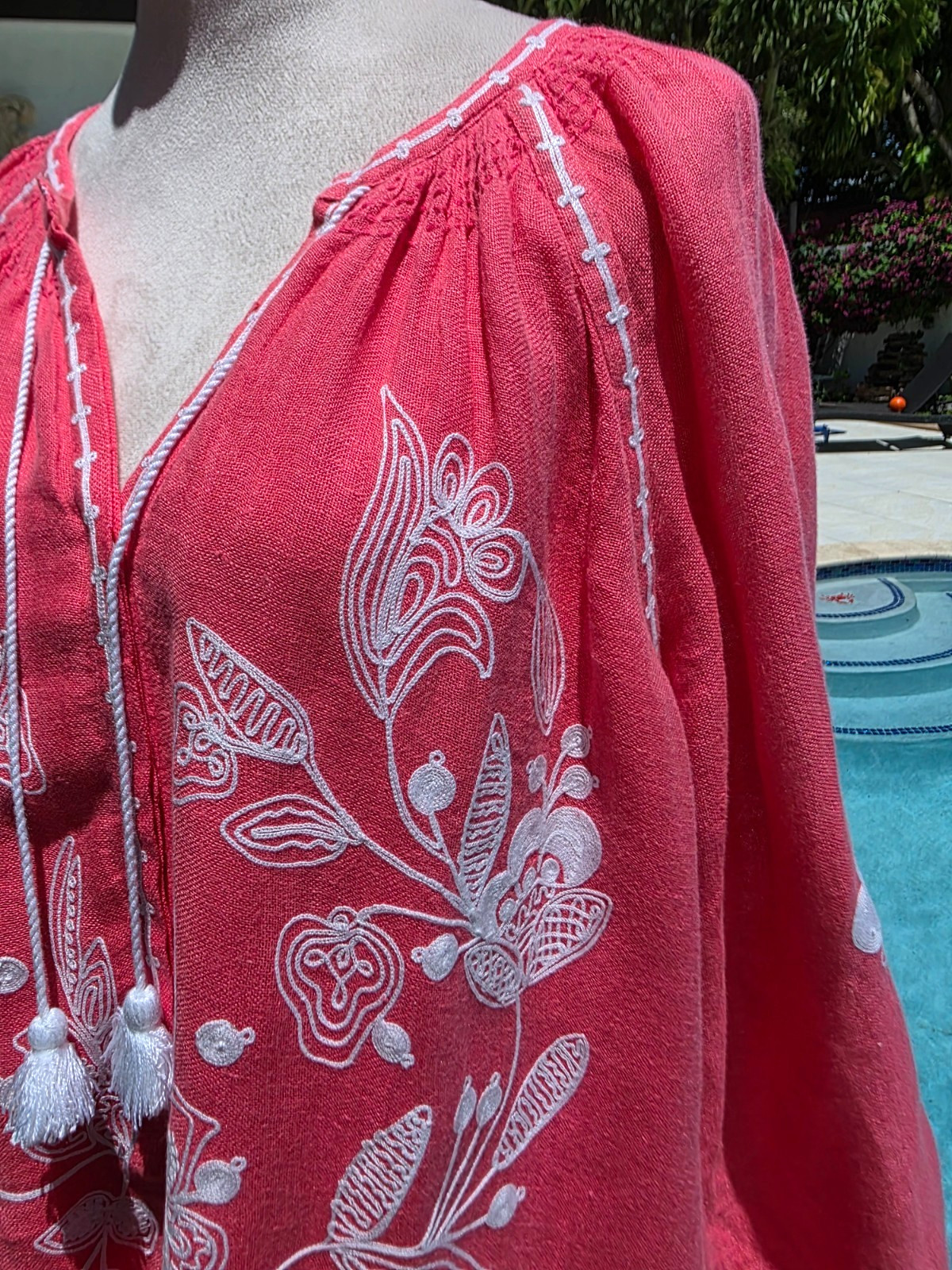 TOMMY BAHAMA PINK EMBROIDERY NEW LINED SIZE XL WOMEN DRESS D604