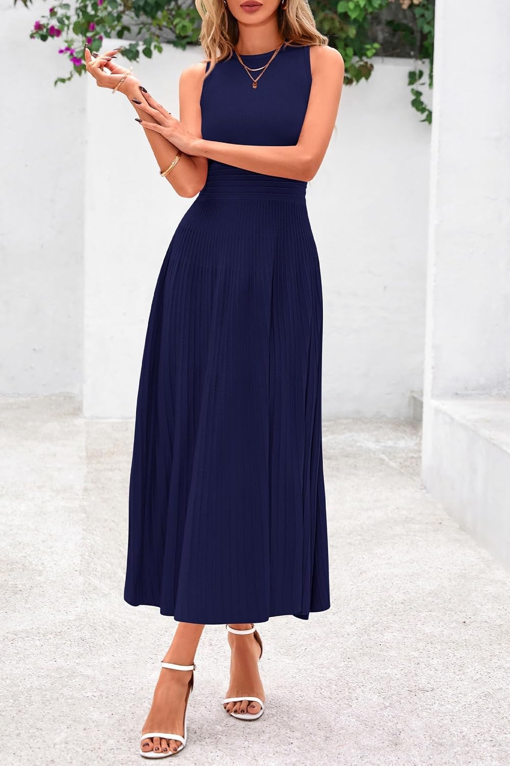 Spring Casual Dresses for Women 2026 Summer Business Work Midi Sleeveless A Line