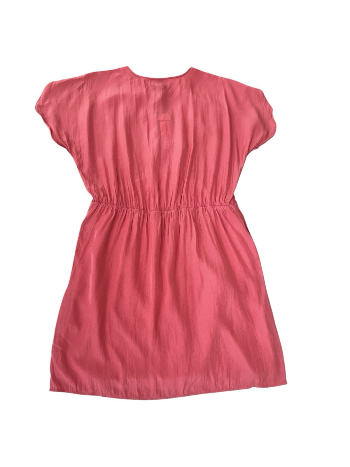 Universal Thread Coral Pink Tie Front Flutter Mini Dress Short Sleeve Large NWT