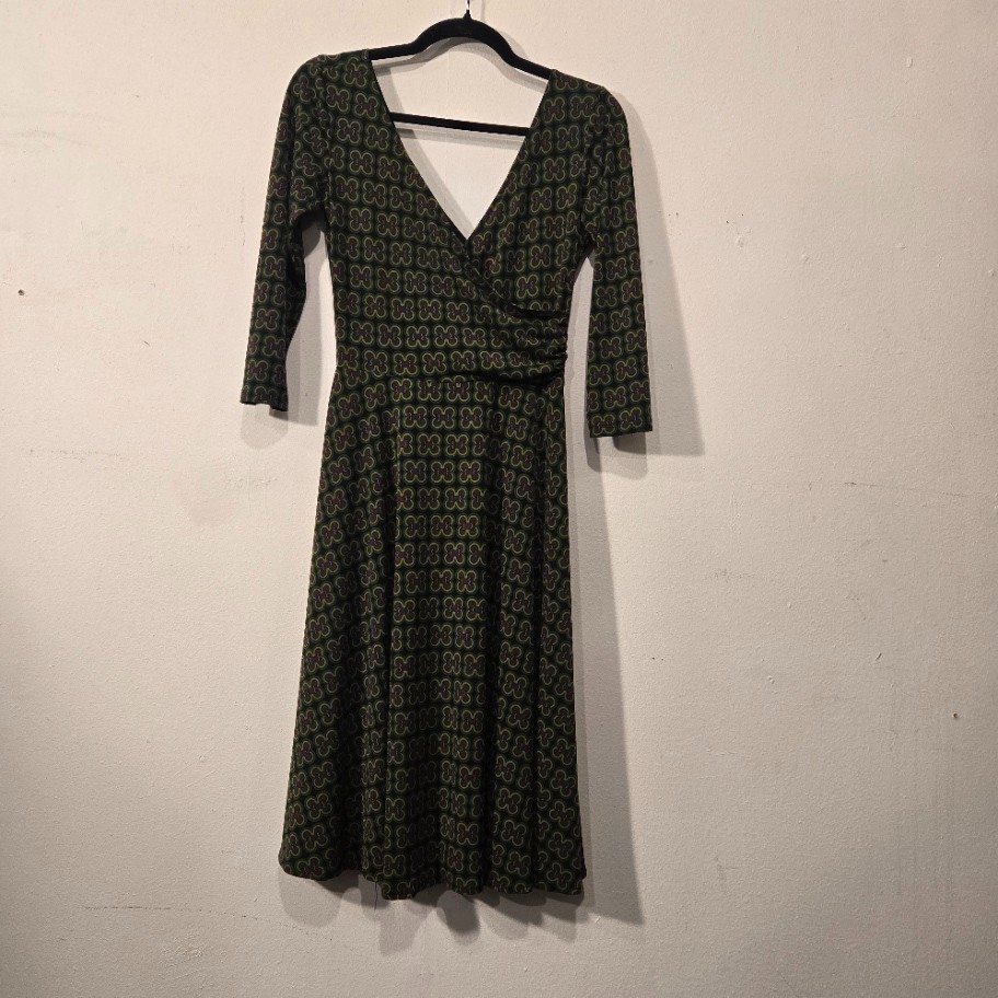 GNW Polyester Spandex Wrap Look Midi Dress Size 6