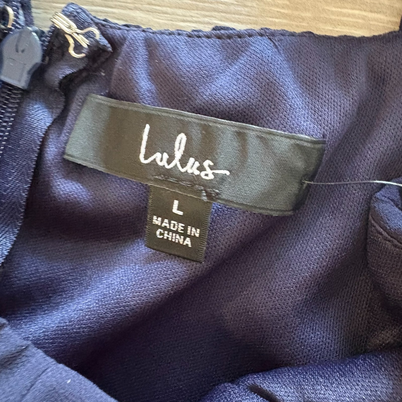 NWT Lulus Womens Navy Blue Sophisticated Charisma Tie-Strap A-Line Midi Dress L