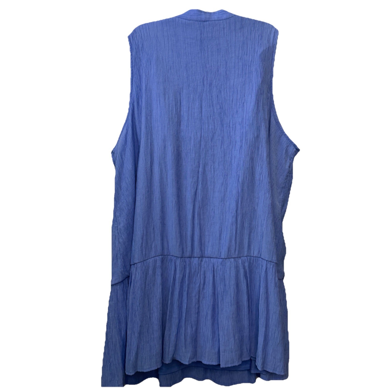 Nine West Plus Size 3X Light Blue Button Front Ruffle Lined Hem Dress Small Spot