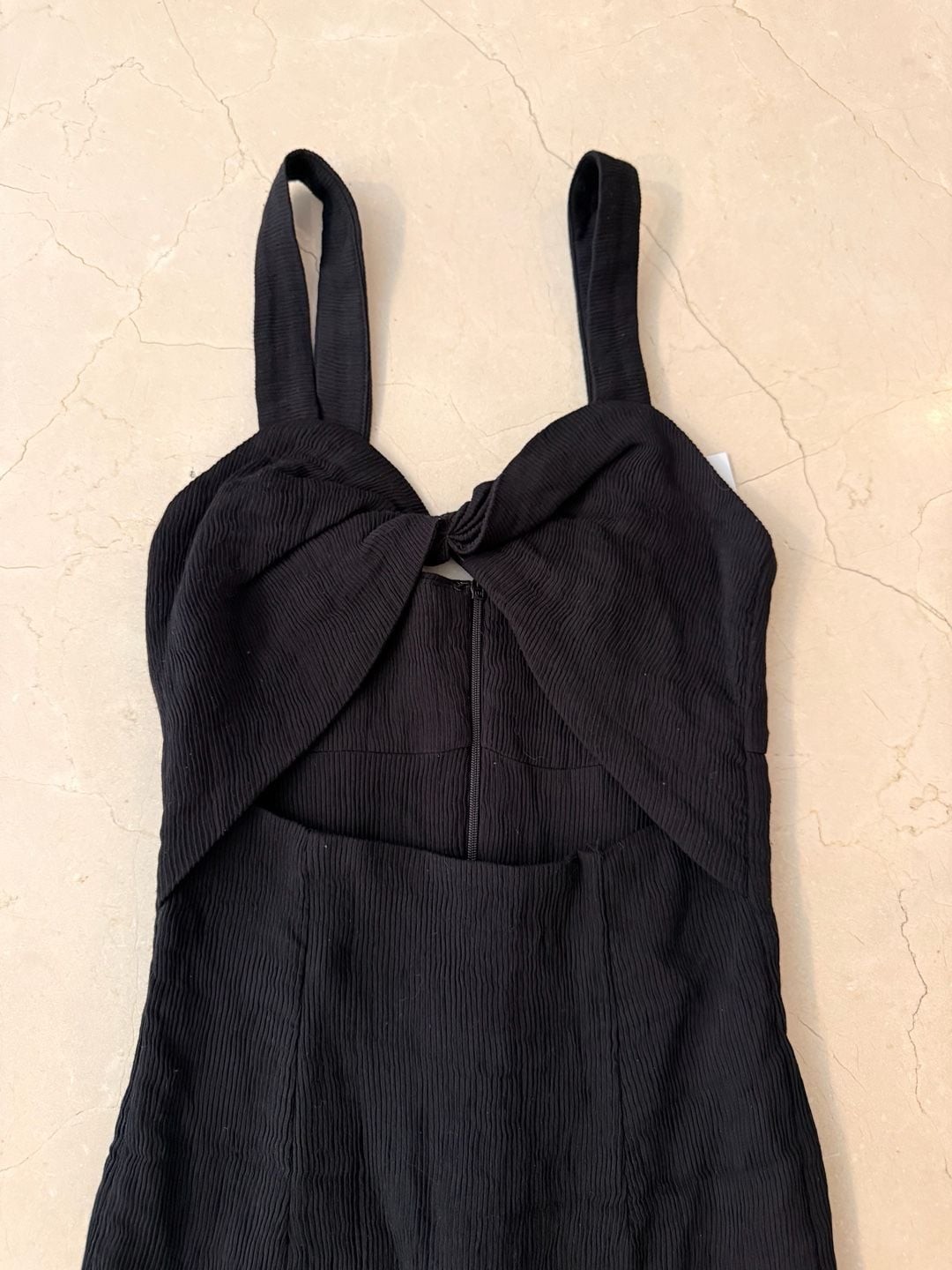 Olivaceous No Looking Back Ribbed Cutout Midi Dress
