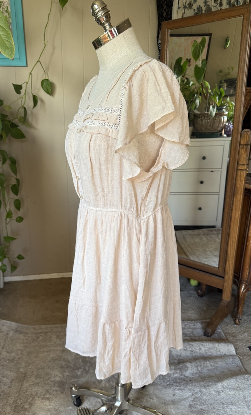 Perch by BLU PEPPER Elegant Cream colored Dress, size 1XL