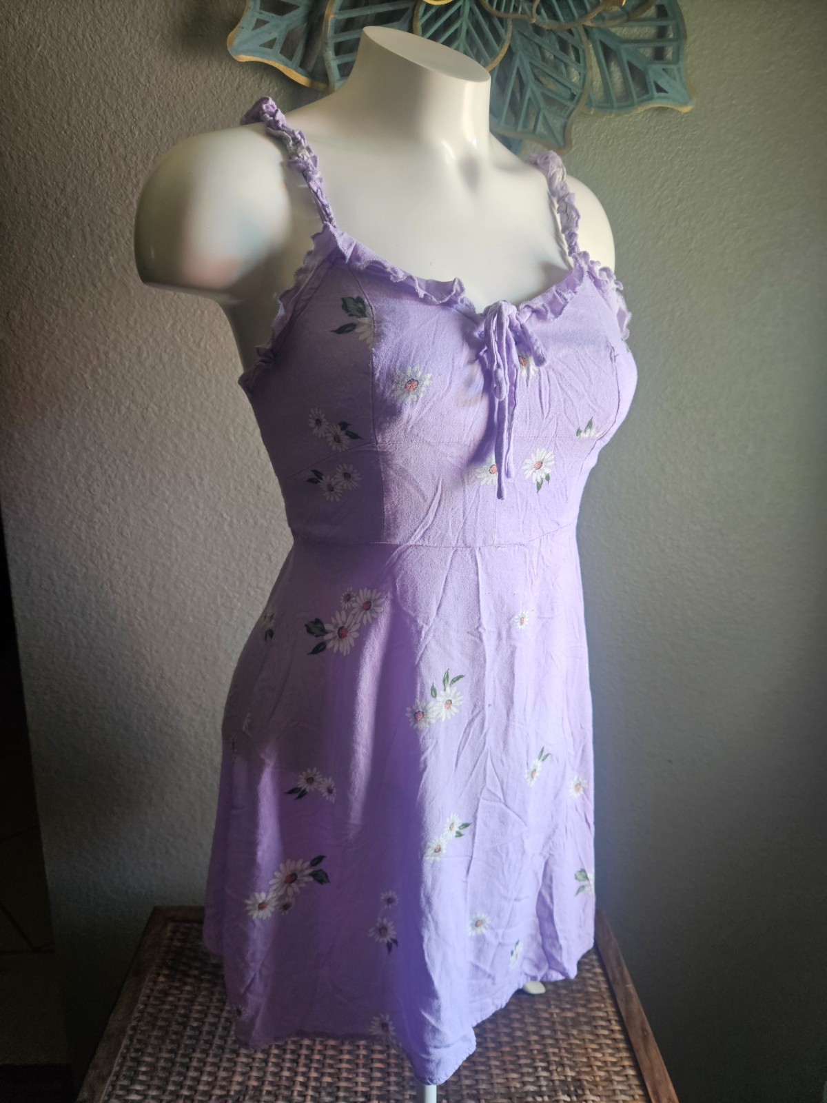 Juniors Aeropostale Ruffled Lavender Purple Daisy Spring Dress Size Small