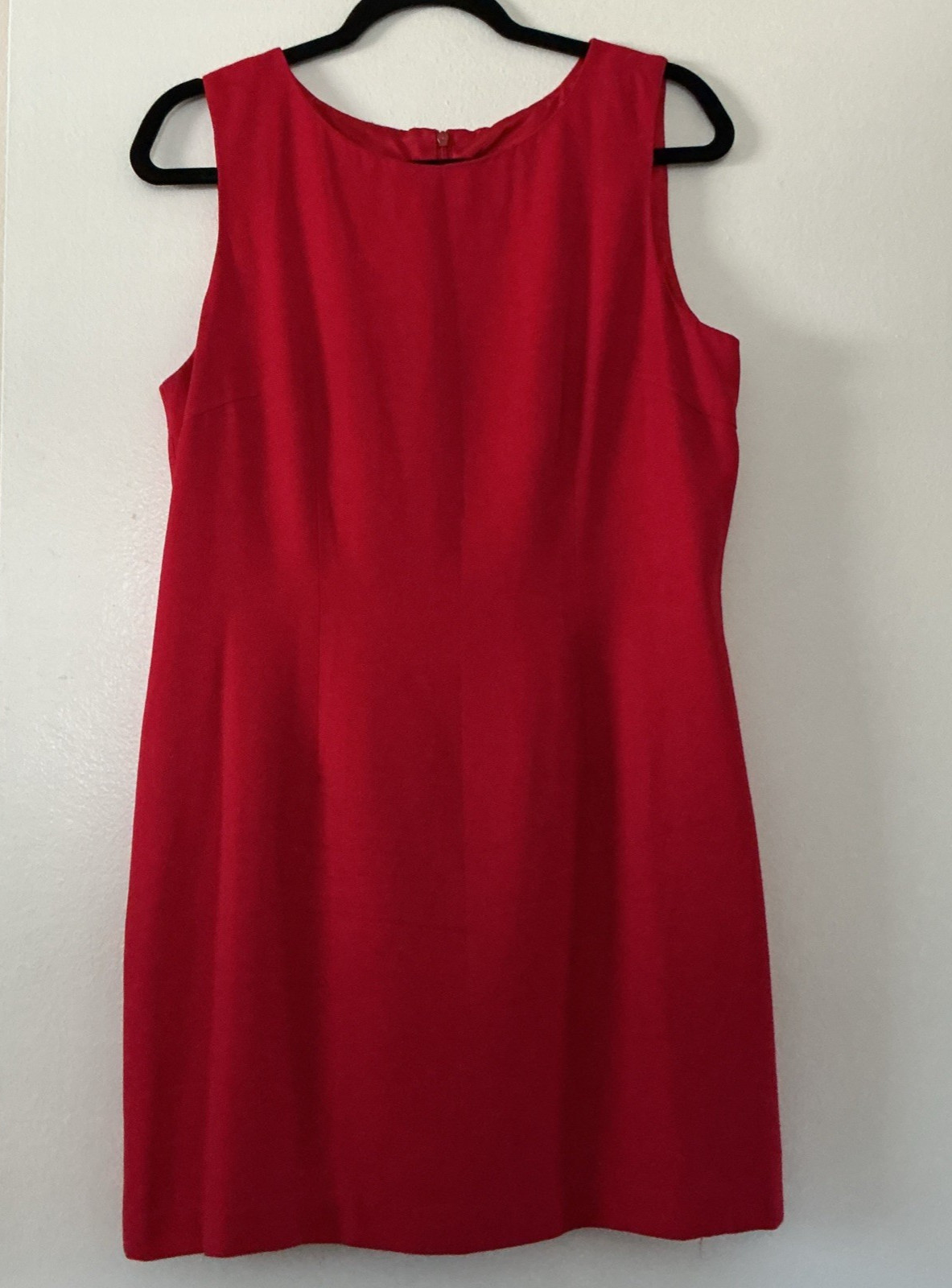 Vintage Lois Snyder Dani Max Petite 14P Sleeveless Dress Red Sheath 90s Y2K LRD