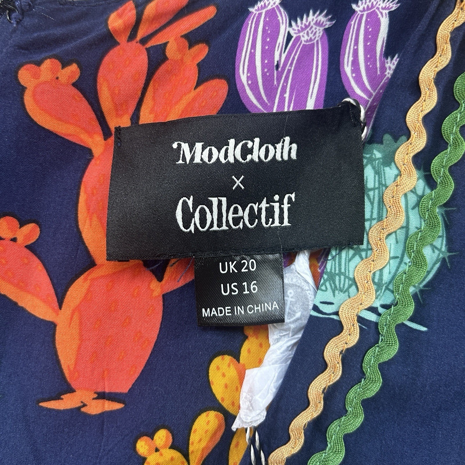 ModCloth X Collectif Size 16 Gilda Wonder Cactus Fit And Flare Midi Dress**