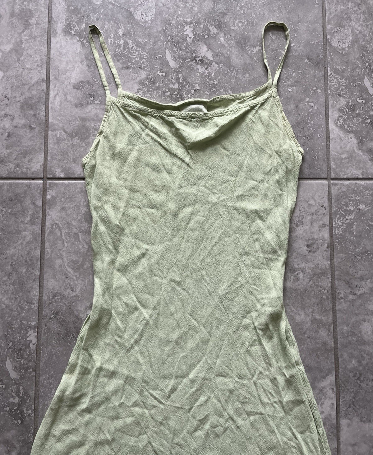Ghost London Sleeveless Slip Rayon Midi A Line Dress Classy Green S