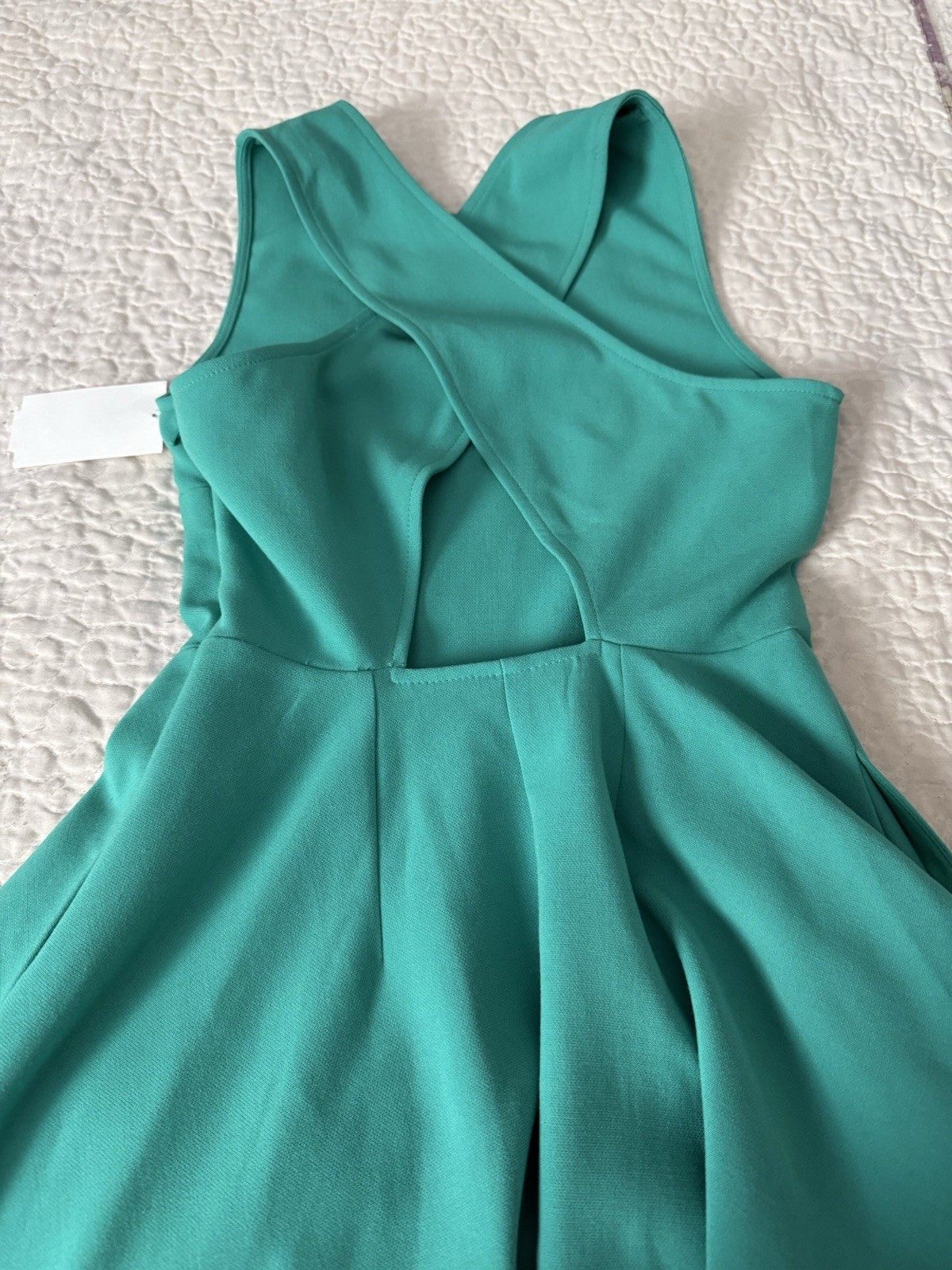 Chelsea 28 Green Solid Round Neck Pleated Pocket Knit Long Maxi gown XXS