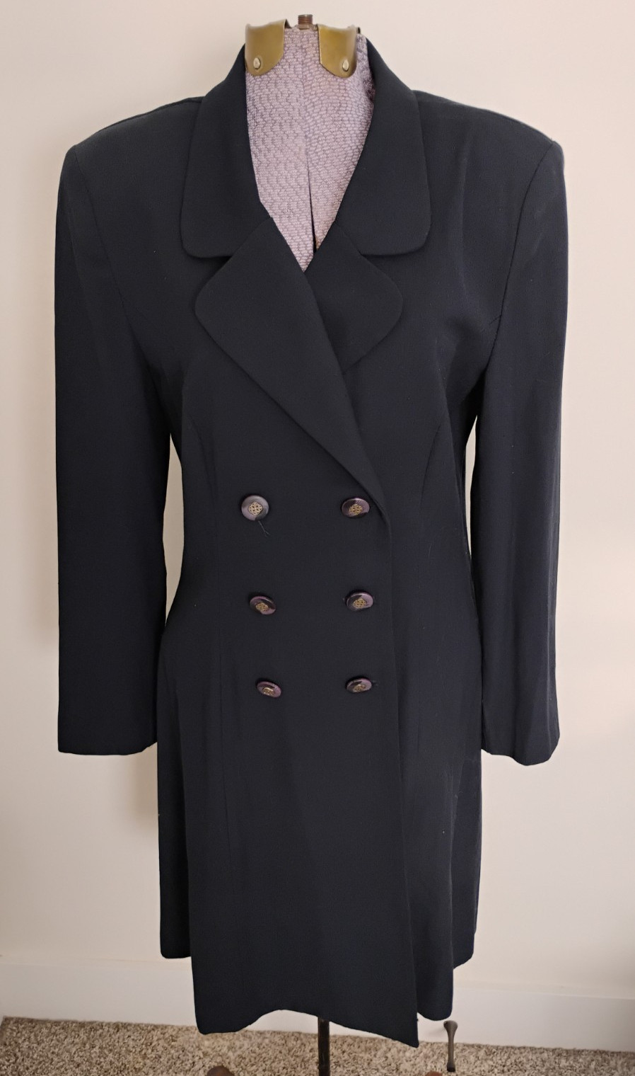 Vtg Double Breasted Dress Women’s Military Lois Snyder Dani Max Office Career 8