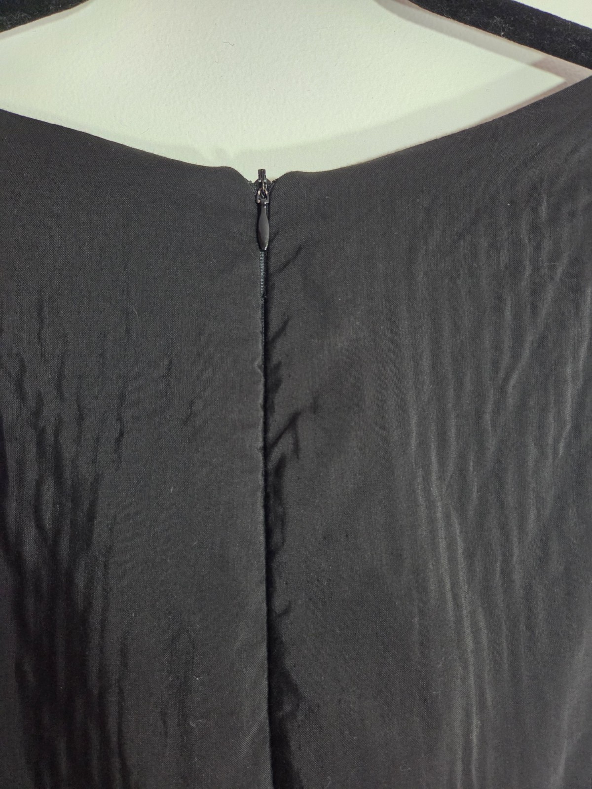 Cue Black Fit & Flare Square Neck Sleeveless Pleated Pockets Zip Dress 12