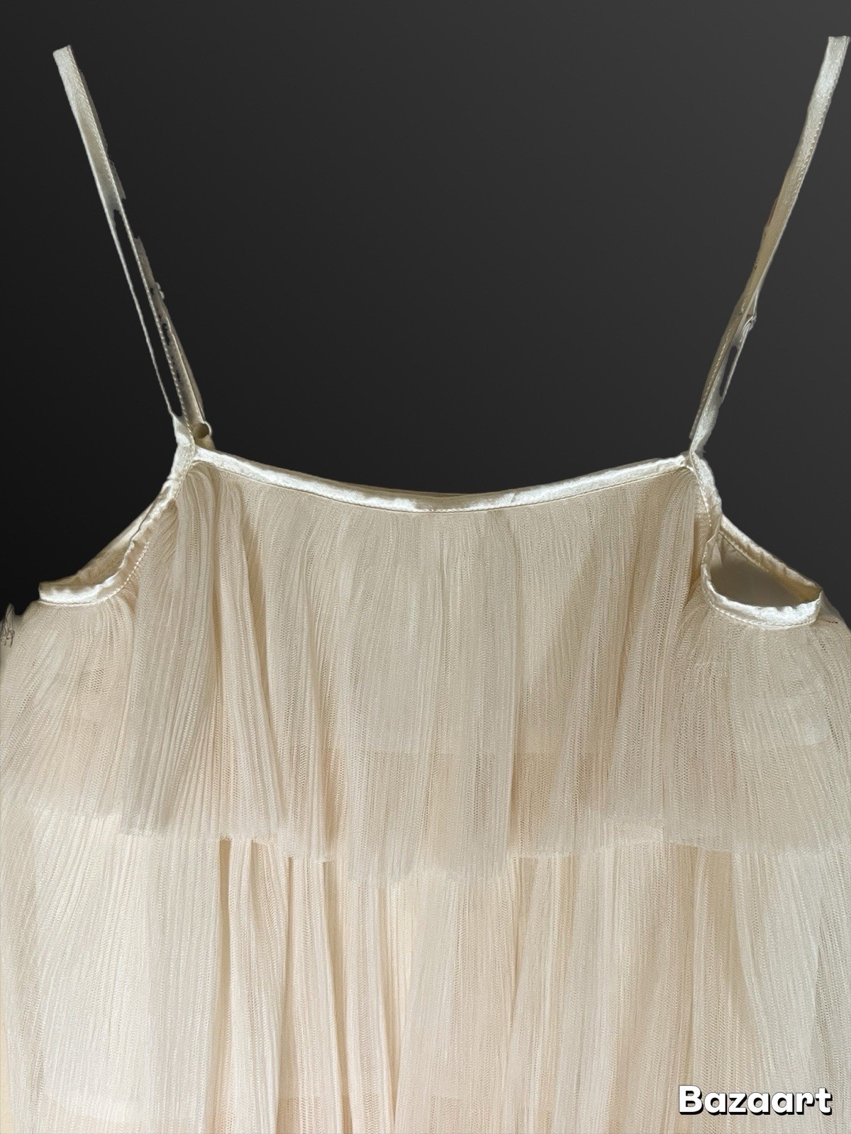Idem Ditto Women’s Formal Sleeveless Ruffle Mini Dress Size Small Cream Chiffon