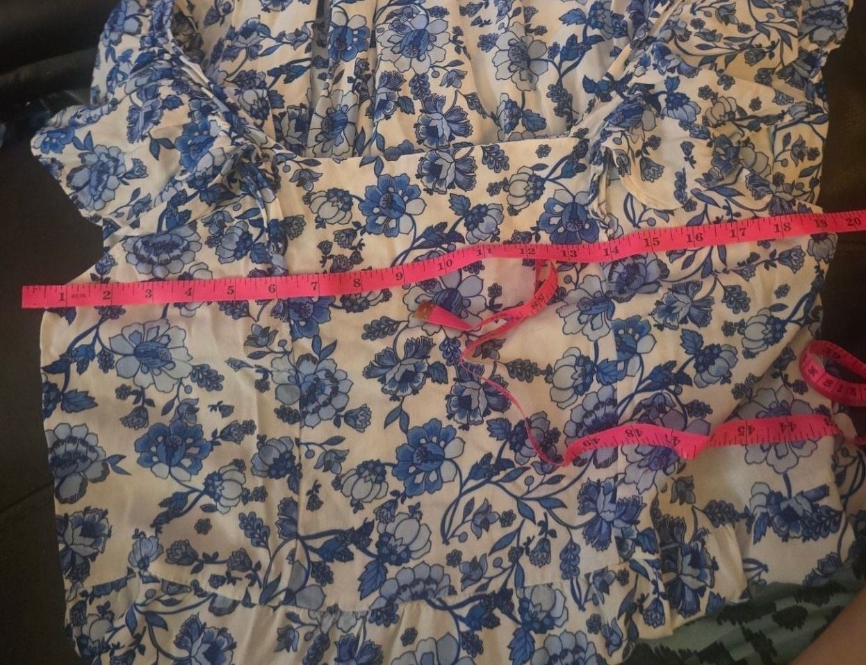 Chenault + Pink & Violet Blue and White Floral Print Flutter Sleeve Tiered Maxi