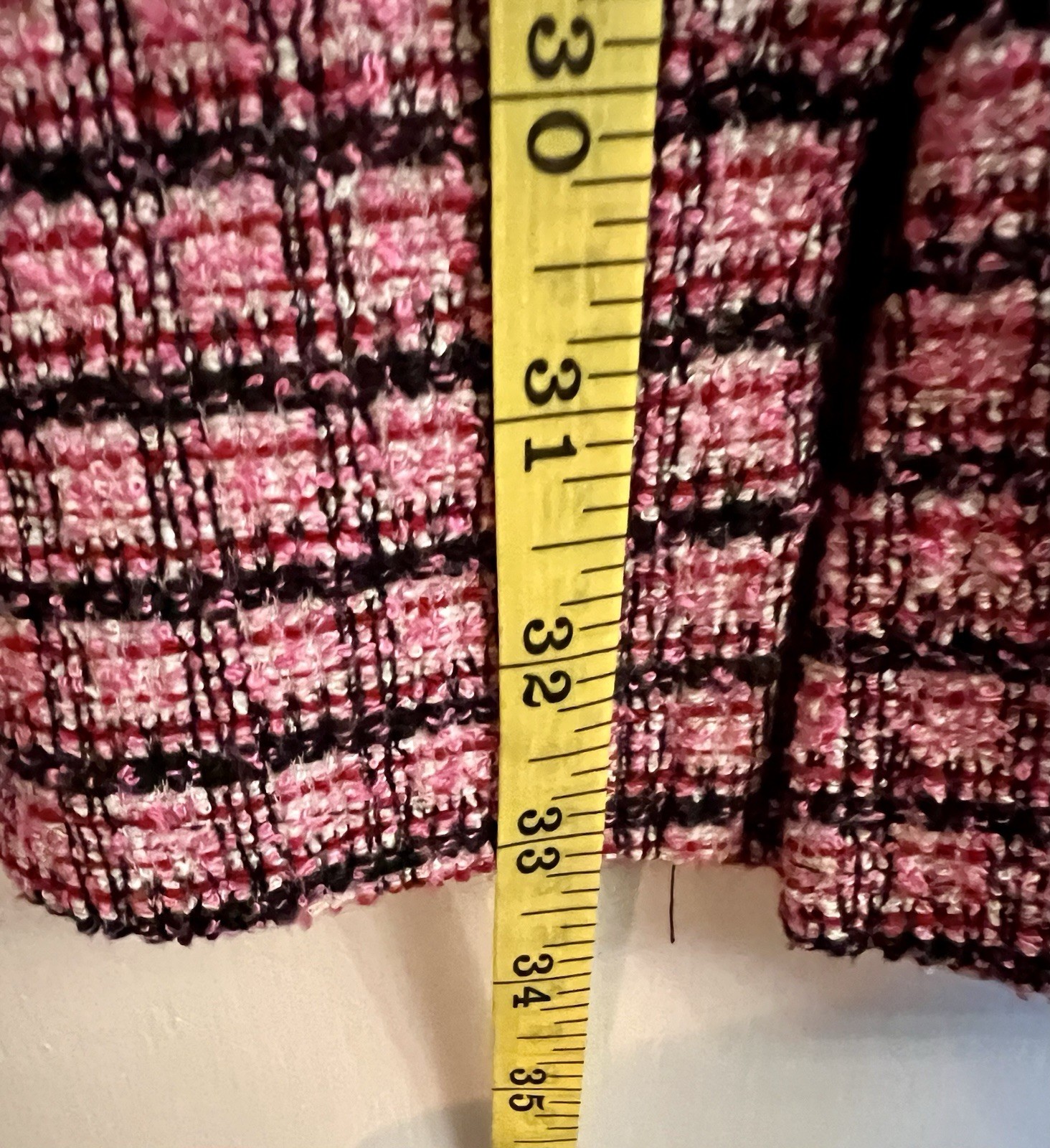 Topshop Pink Black Tweed Plaid Mini Dress Scoop Neck Sleeveless Size US 4