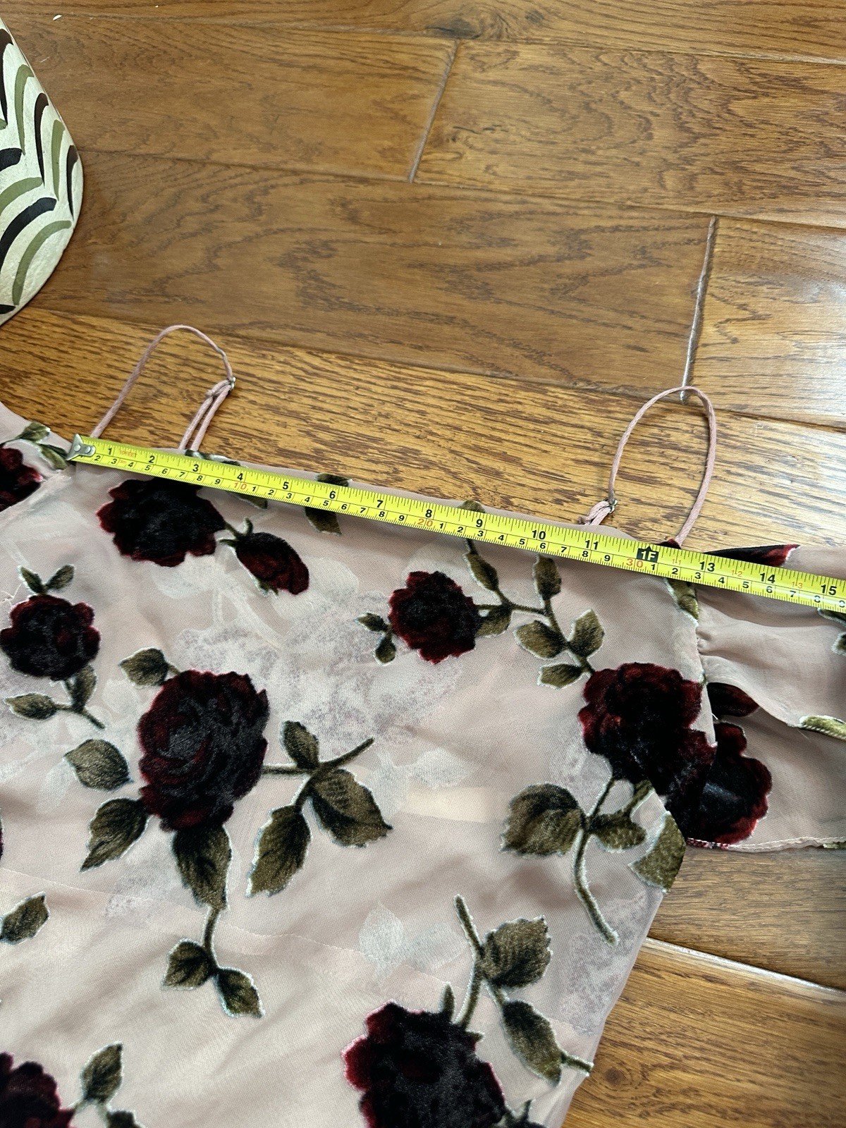 Vintage Style Muse Blush Pink Burnout Velvet Floral Mini Slip Dress Y2K Size US2
