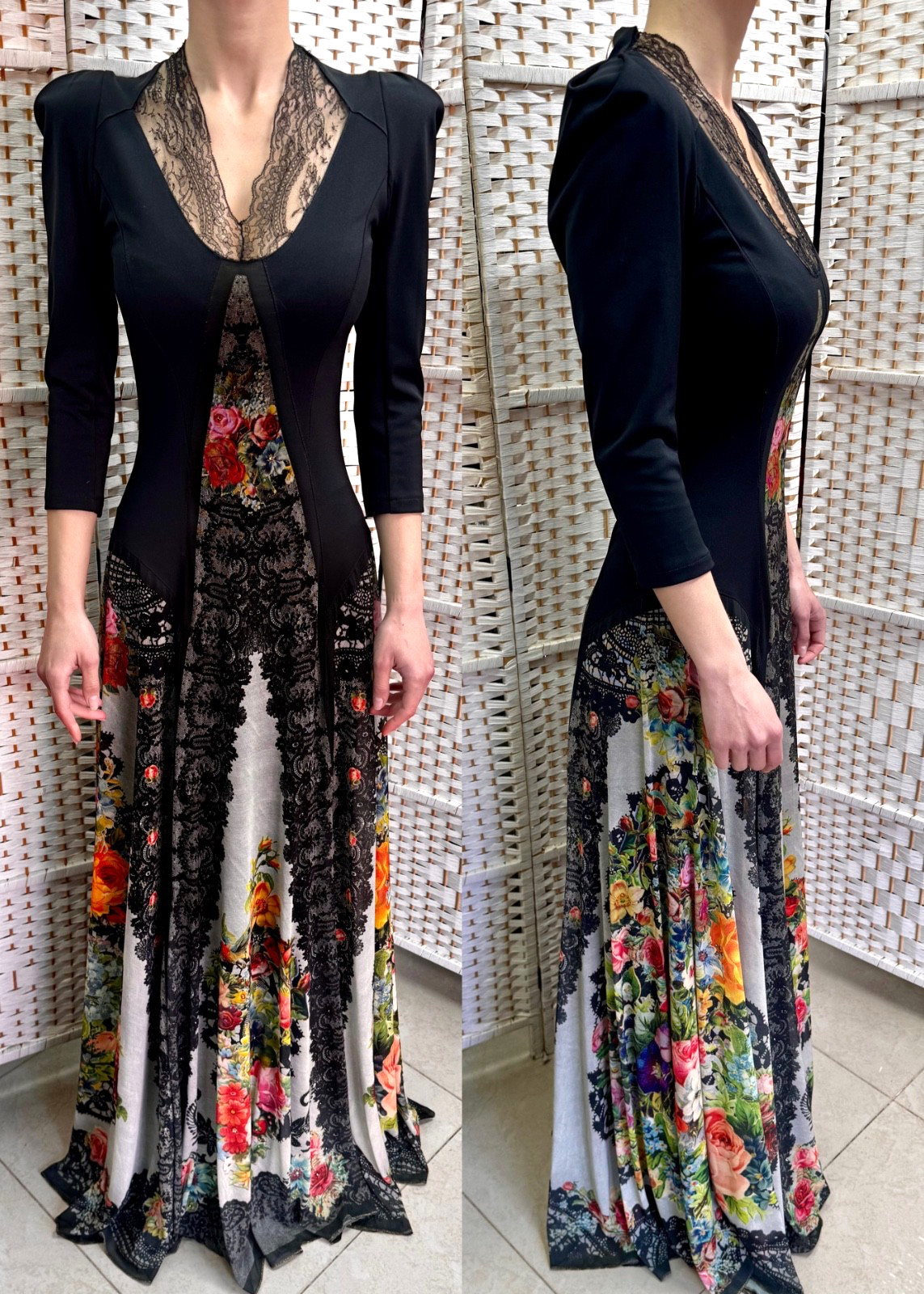 Michal Negrin Elegant Full length Floral Dress Size – 36 – NWT #2#