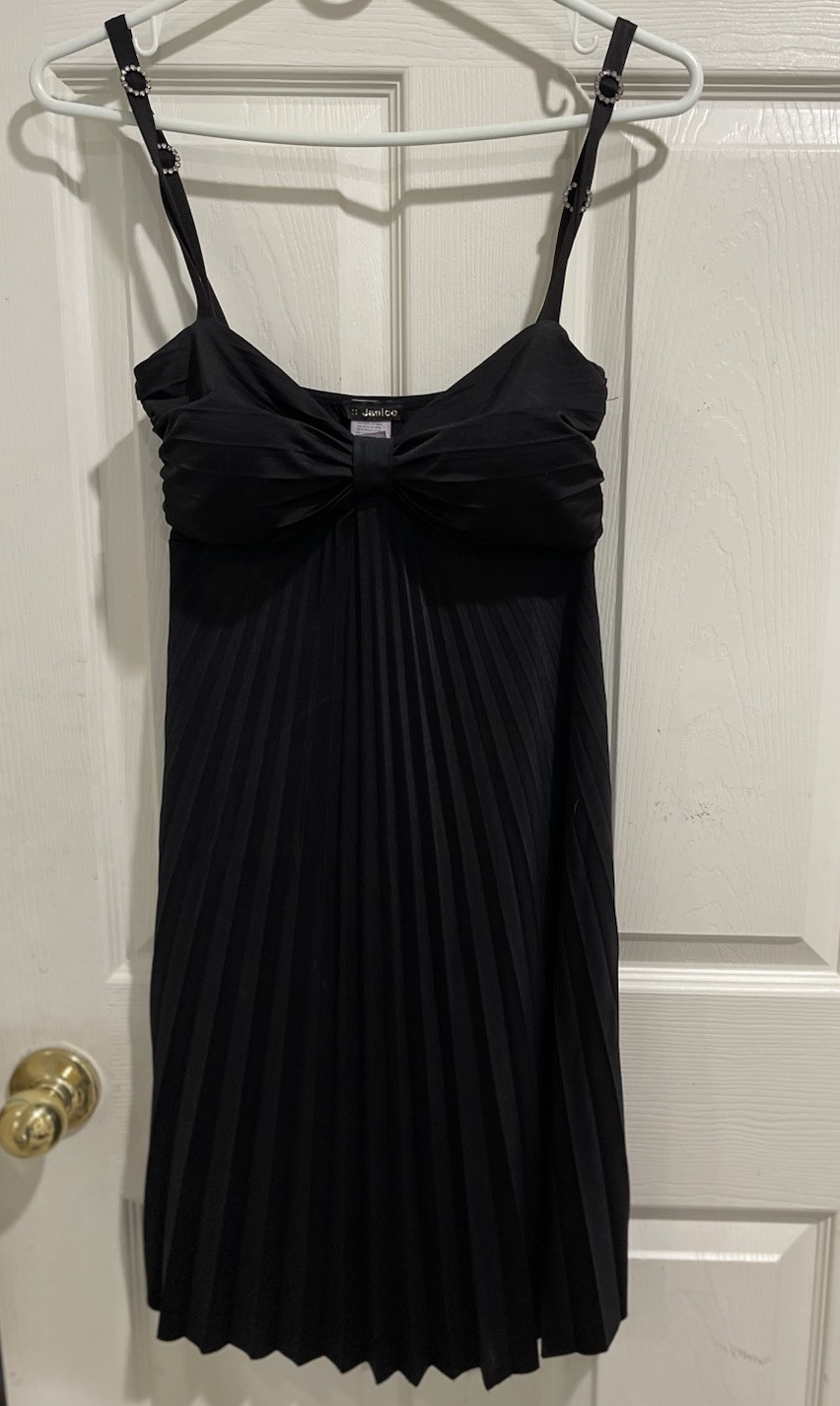 Women Dress Size M. Tank Dress Ballroom Or Casual Black Midi Dress.