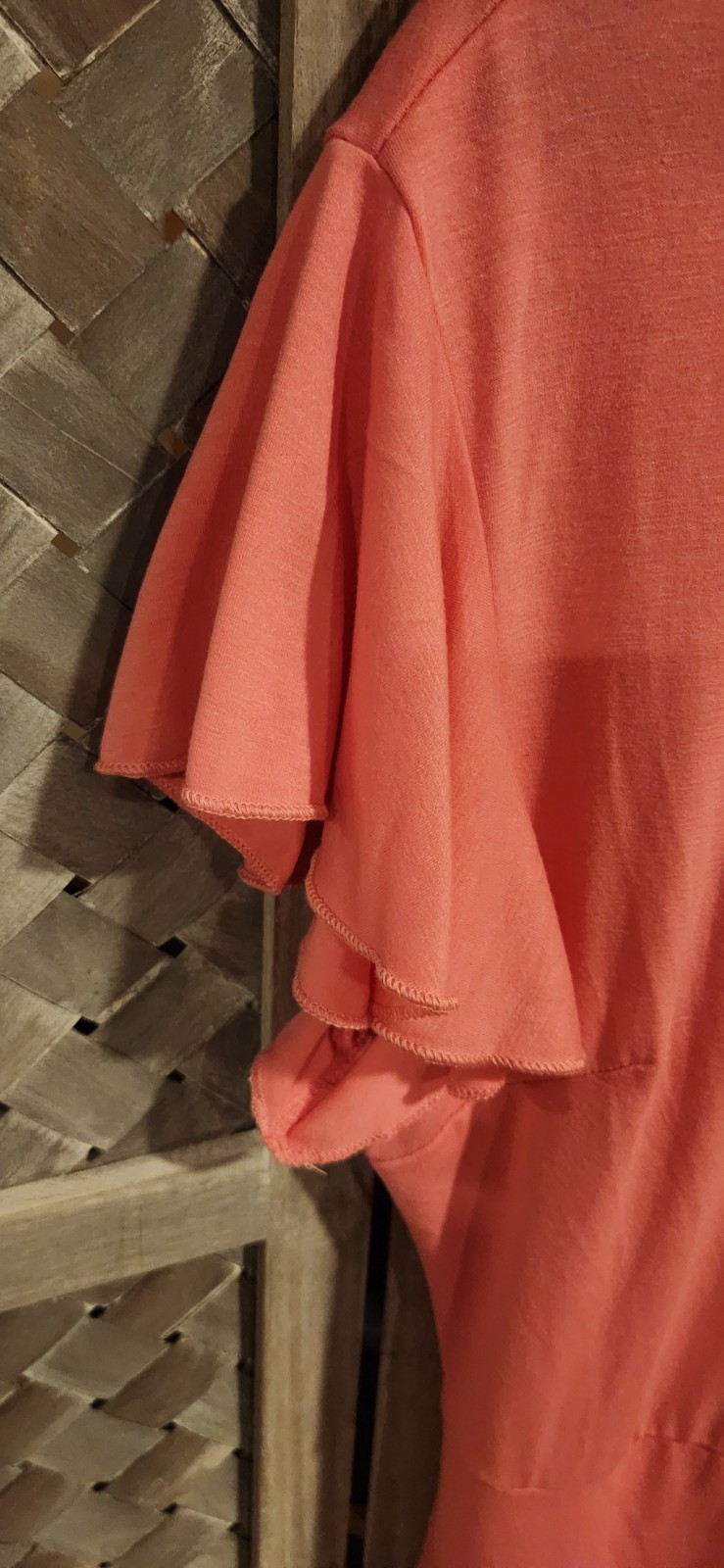 Women’s Short Sleeve Open Crew Neck Ruffled Hem Ponte Shift Dress Large