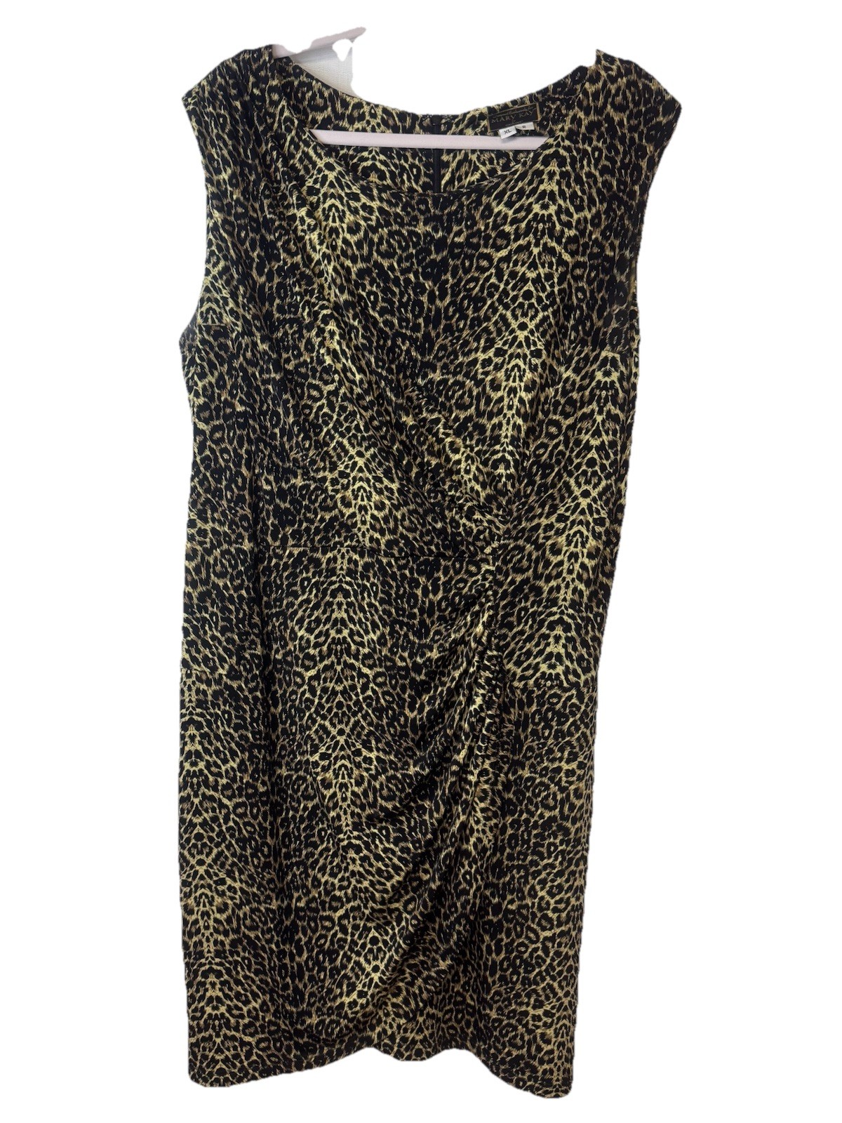 Mary Kay Exclusive Leopard Brown Black Tan Print Rutched Knee-Length Woman’s