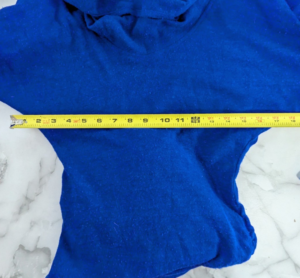 Patrick Kelly Vintage Wool Rabbit Blend Knit Dress Cowl Dress Ruched Blue 2