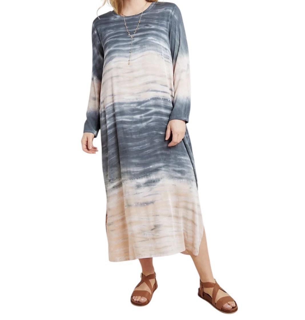 Anthropologie Dolan Left Coast Collection Dress Size S Trina Tie-Dye Midi Knit
