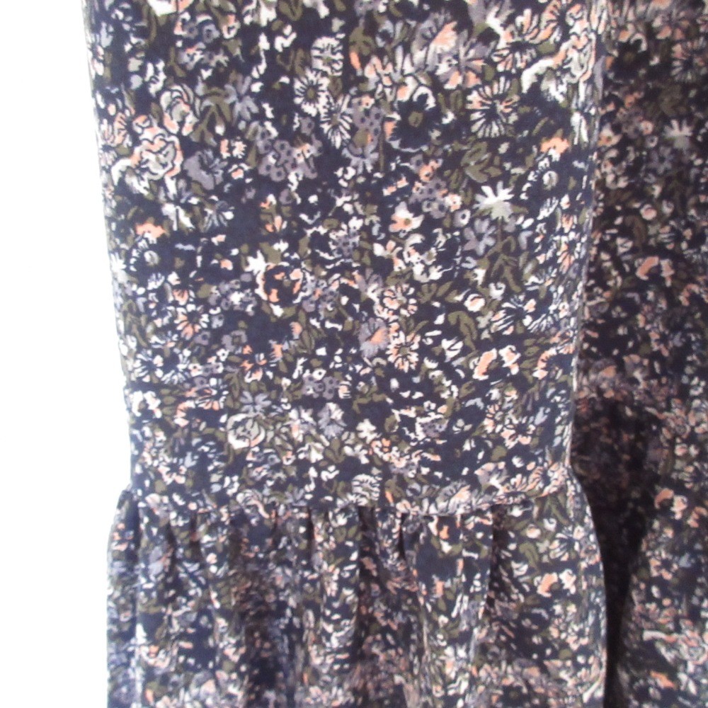 OPAQUE.CLIP floral print long-sleeved shirt dress, size M, navy Women USED