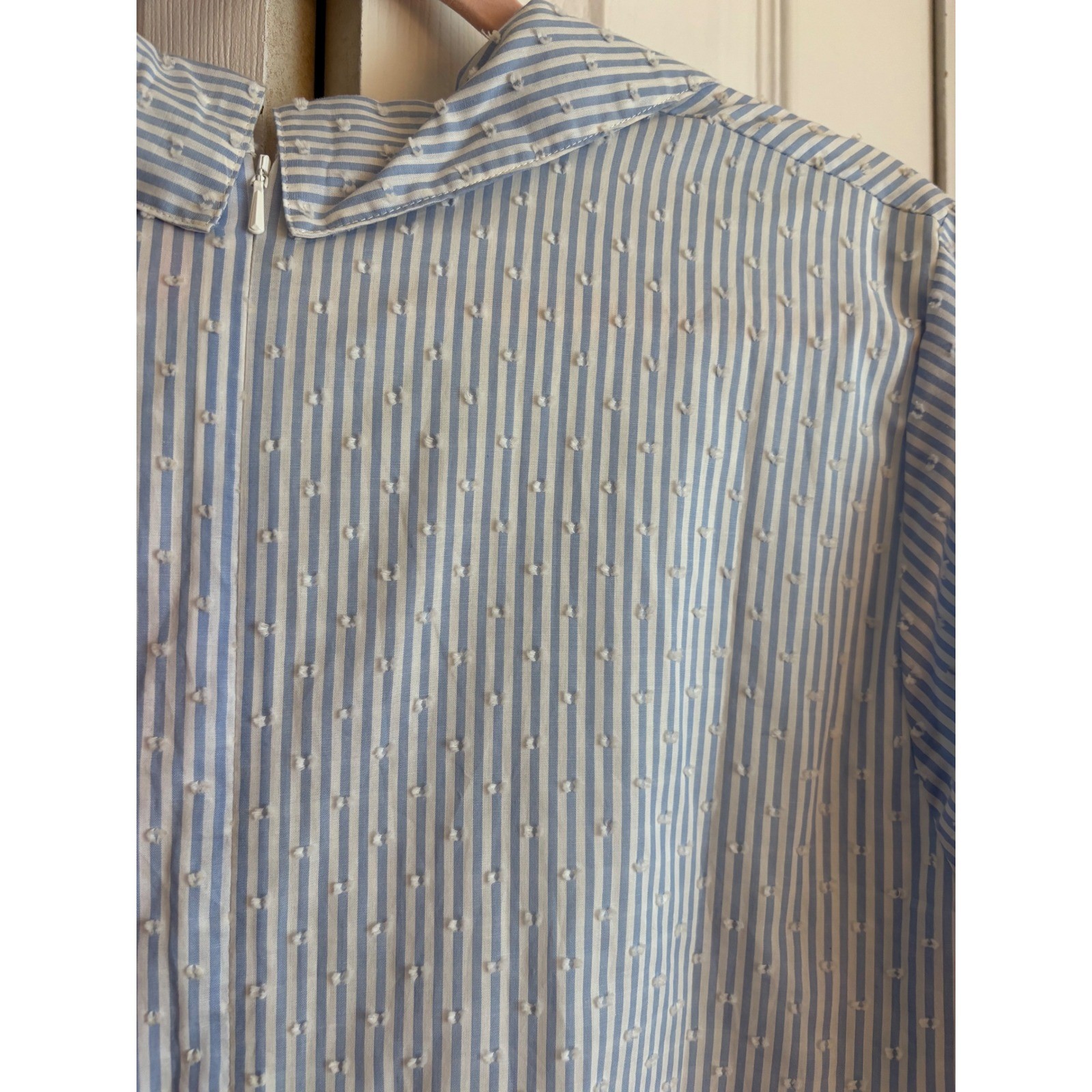 Lilly Pulitzer Ginger Dress 12 Blue Peri Stripe White Clip Dots NWT MSRP $178