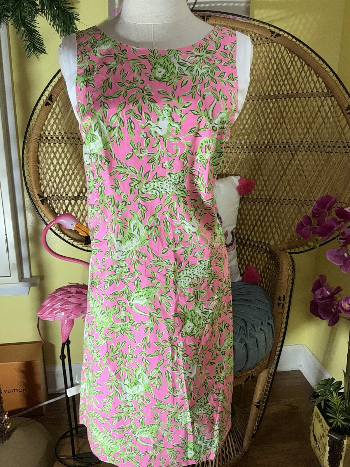 Lilly Pulitzer NWT Beckler Stretch Shift Pink Mane Character Energy $198 Size 16