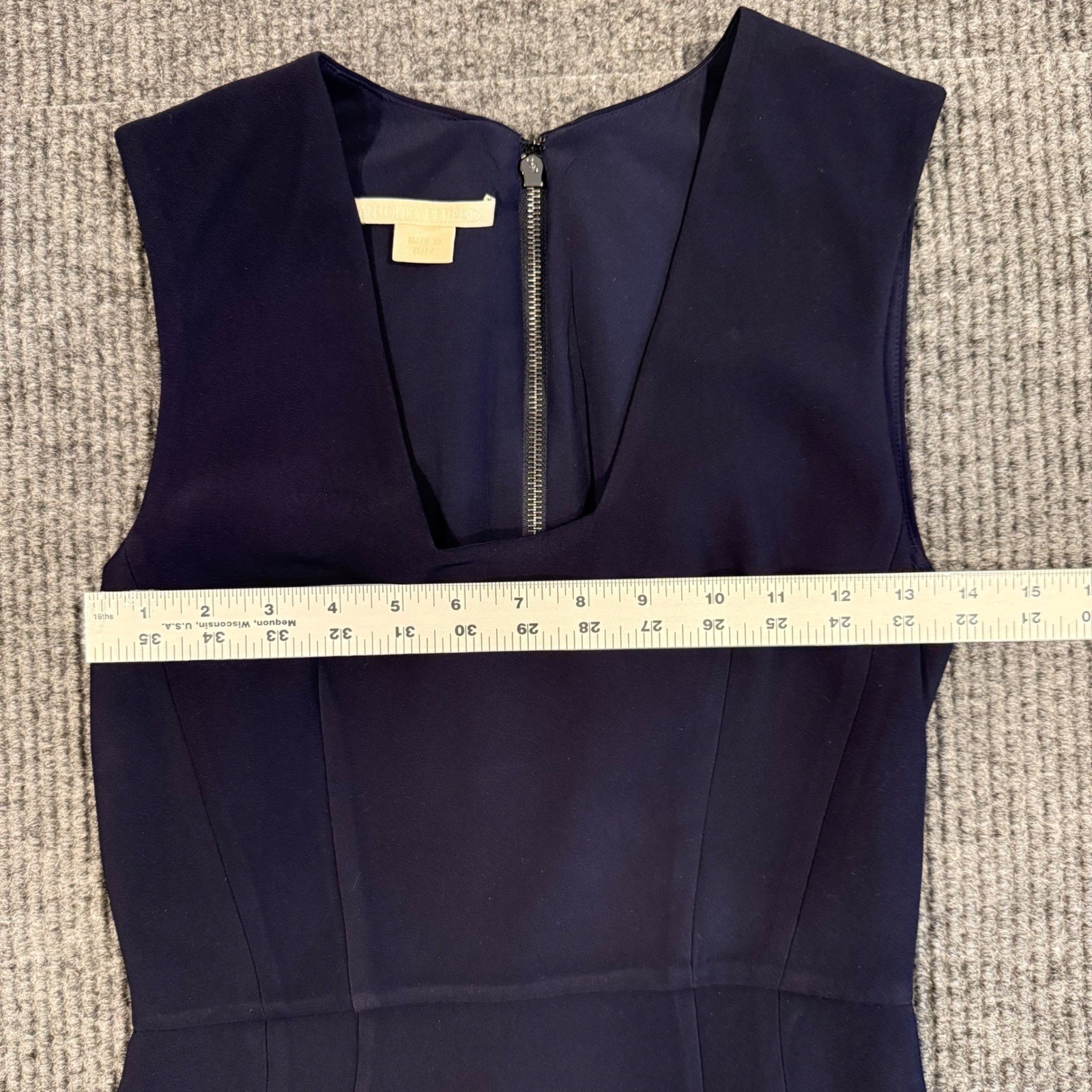 Antonio Berardi Silk Blend Sheath Midi Dress US 2 EU 38 Designer Luxury Chic