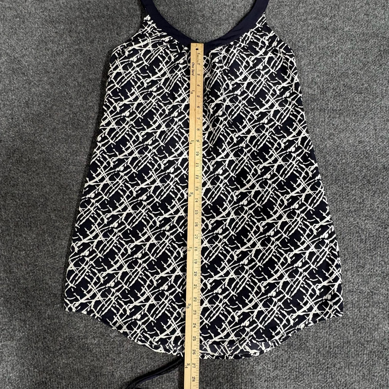 Petticoat Alley Dress Womens Small Blue Geometric V Neck Sleeveless Sundress