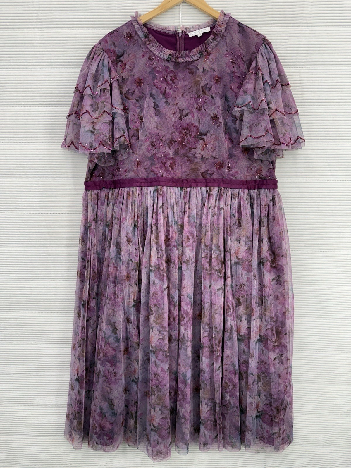 Ivy City Co Sugar Plum Fairy Dress Netting Floral Sequin Size 3X