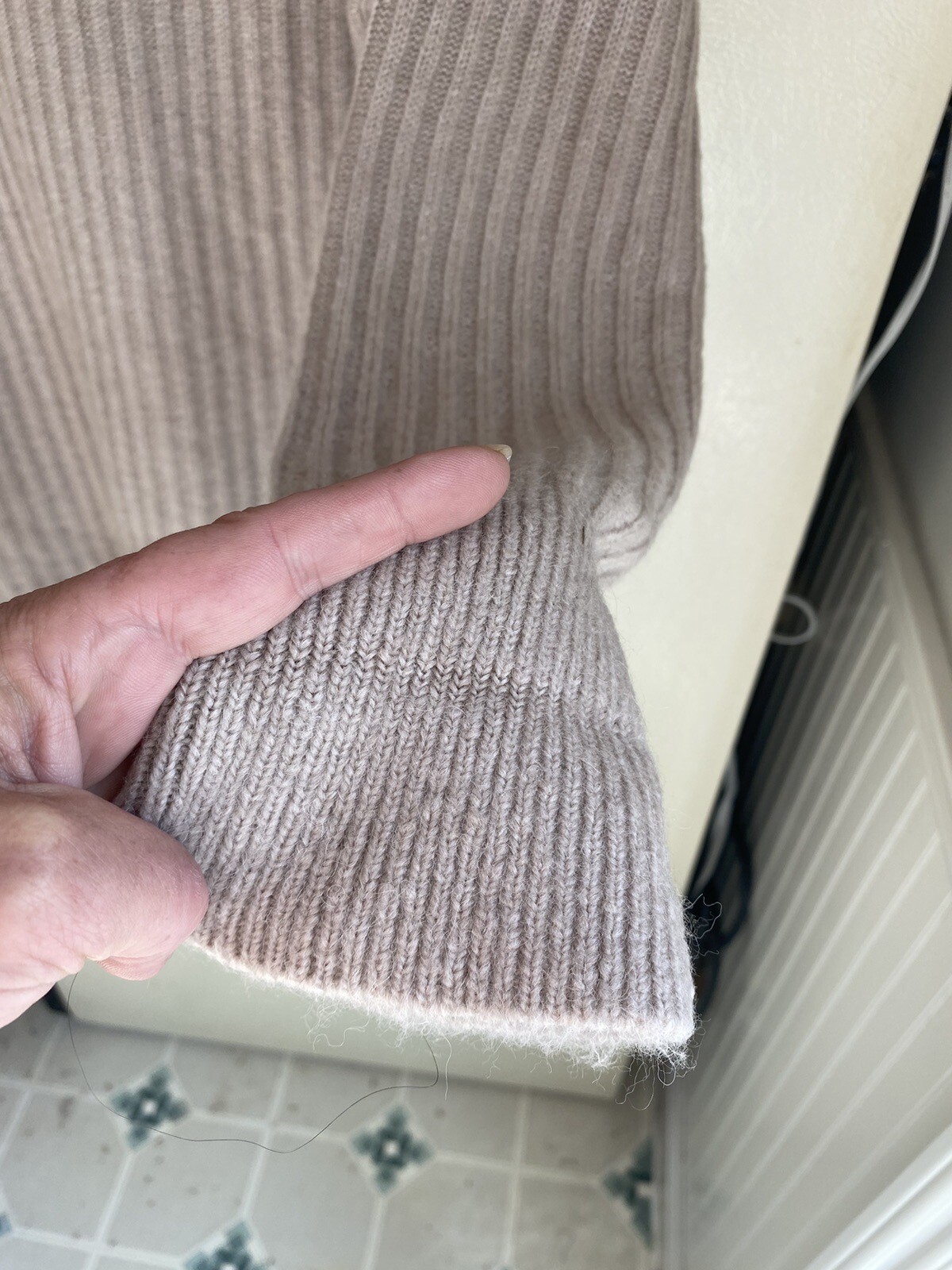 & Other Stories Turtleneck Wool Blend Ribbed Sweater Mini Dress Size S NEW Beige