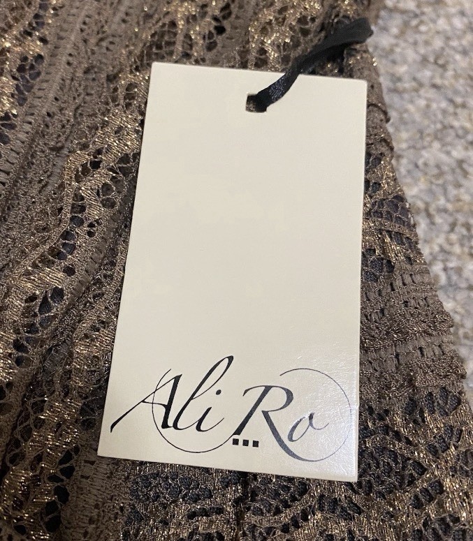 Ali Ra NEW Brown Metallic Gold V-neck Dress Women’s Size 2 Brand New With Tags