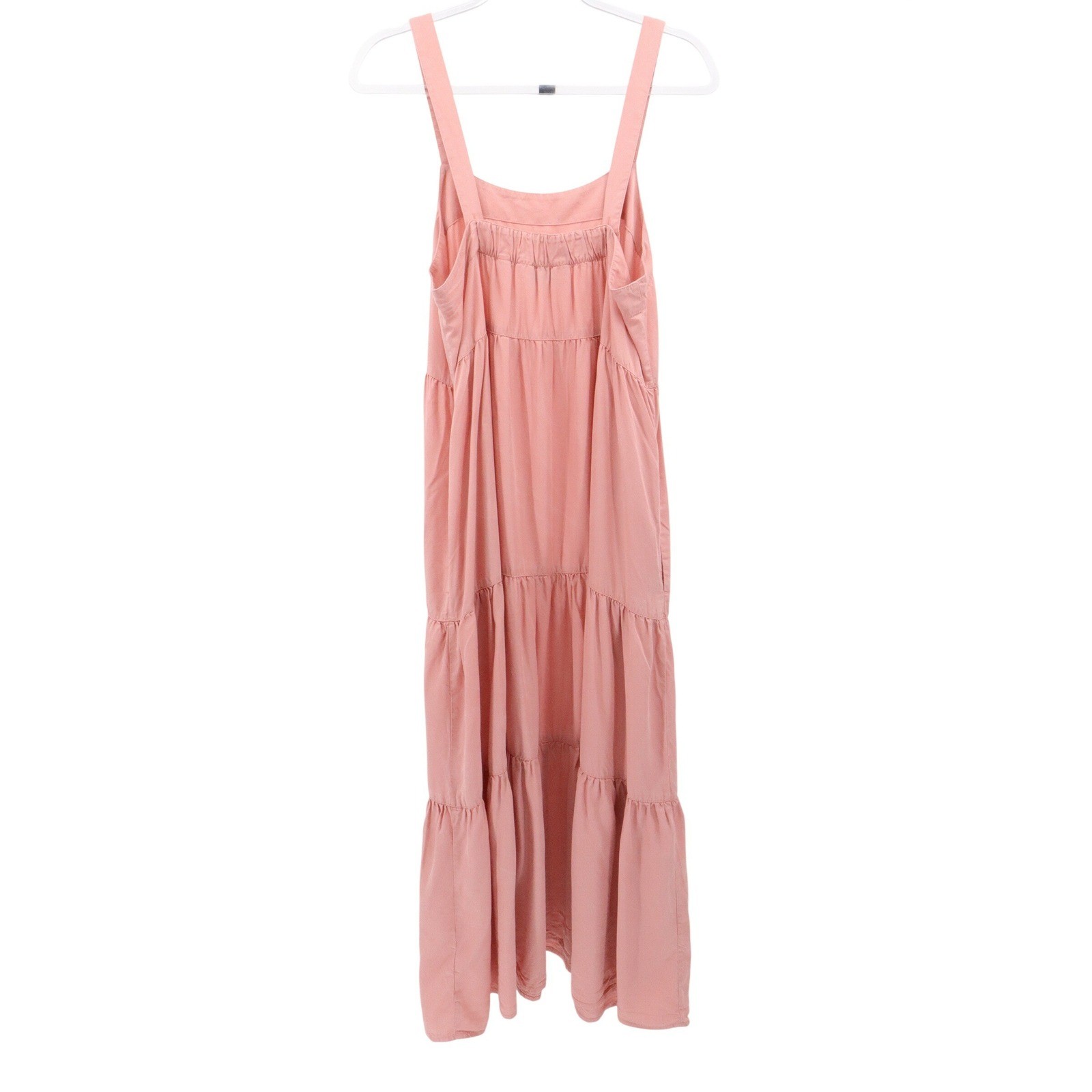 The Drop Pink Tiered Maxi Dress Square Neck Sleeveless Cottagecore L