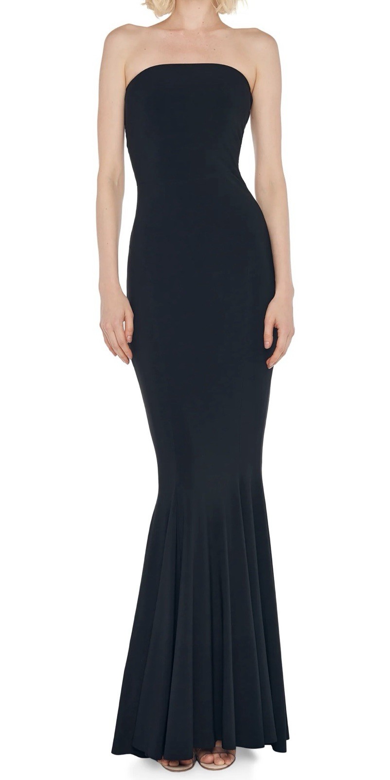 Norma Kamali Stretch Jersey Black Fishtail Dress Large 40